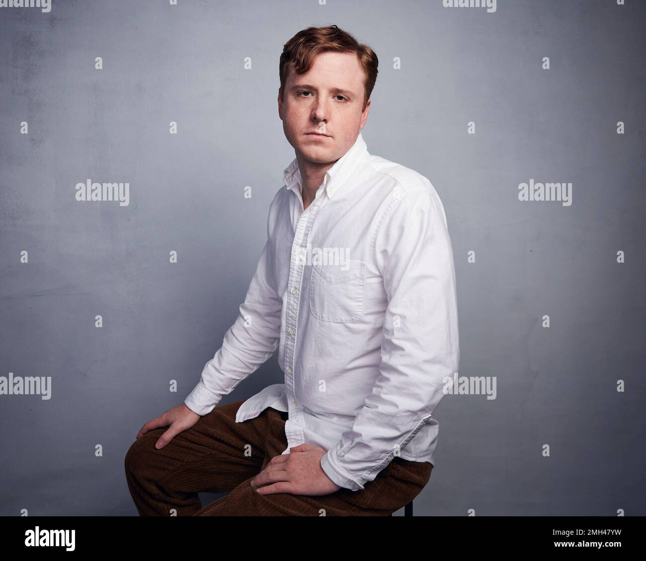 Director Dylan Redford poses for a portrait to promote the film "Omniboat: A Fast Boat Fantasia" at the Music Lodge during the Sundance Film Festival on Sunday, Jan. 26, 2020, in Park City, Utah. (Photo by Taylor Jewell/Invision/AP) Banque D'Images