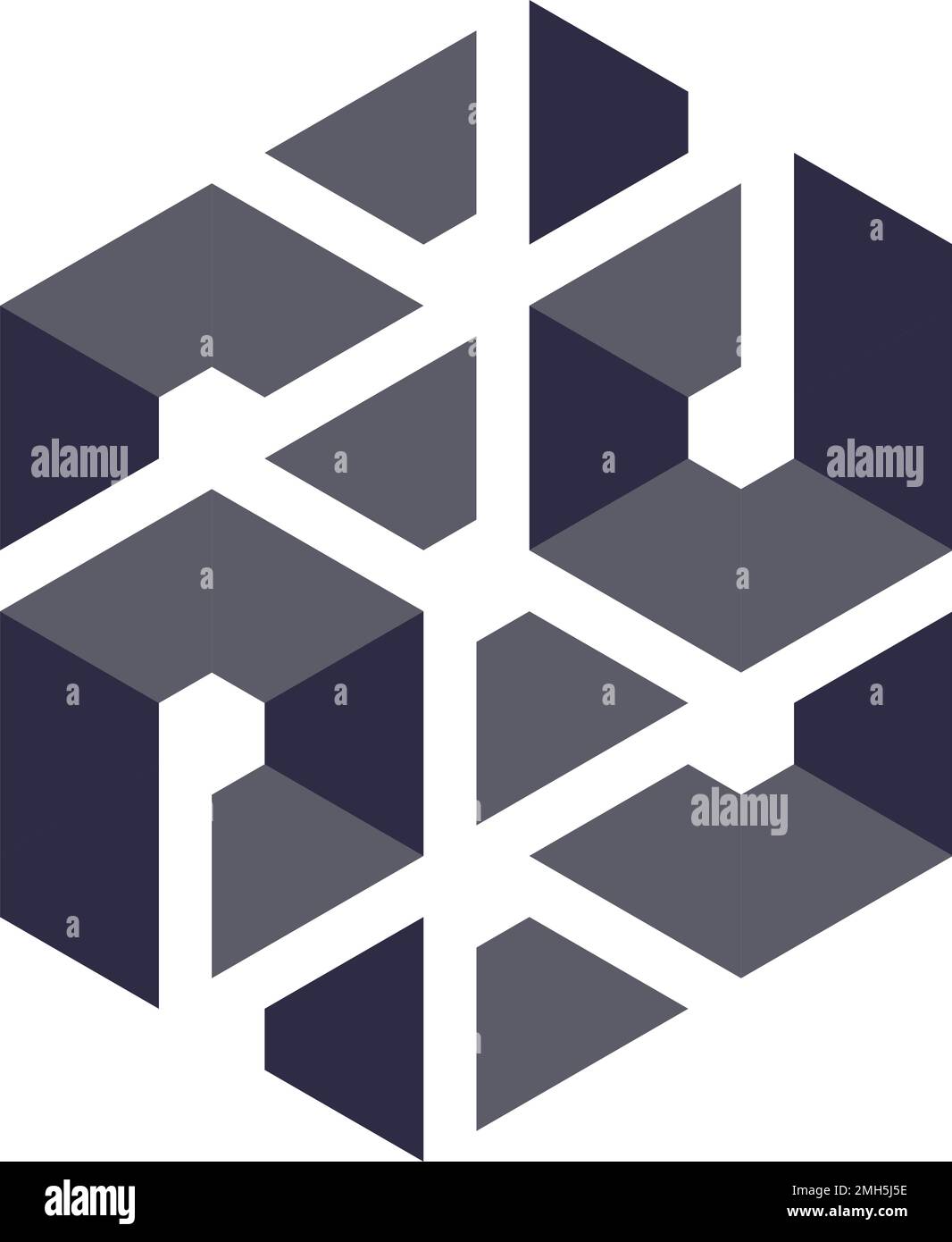 Illustration de motif génératif illusion de logo triangles hexagonaux Illustration de Vecteur