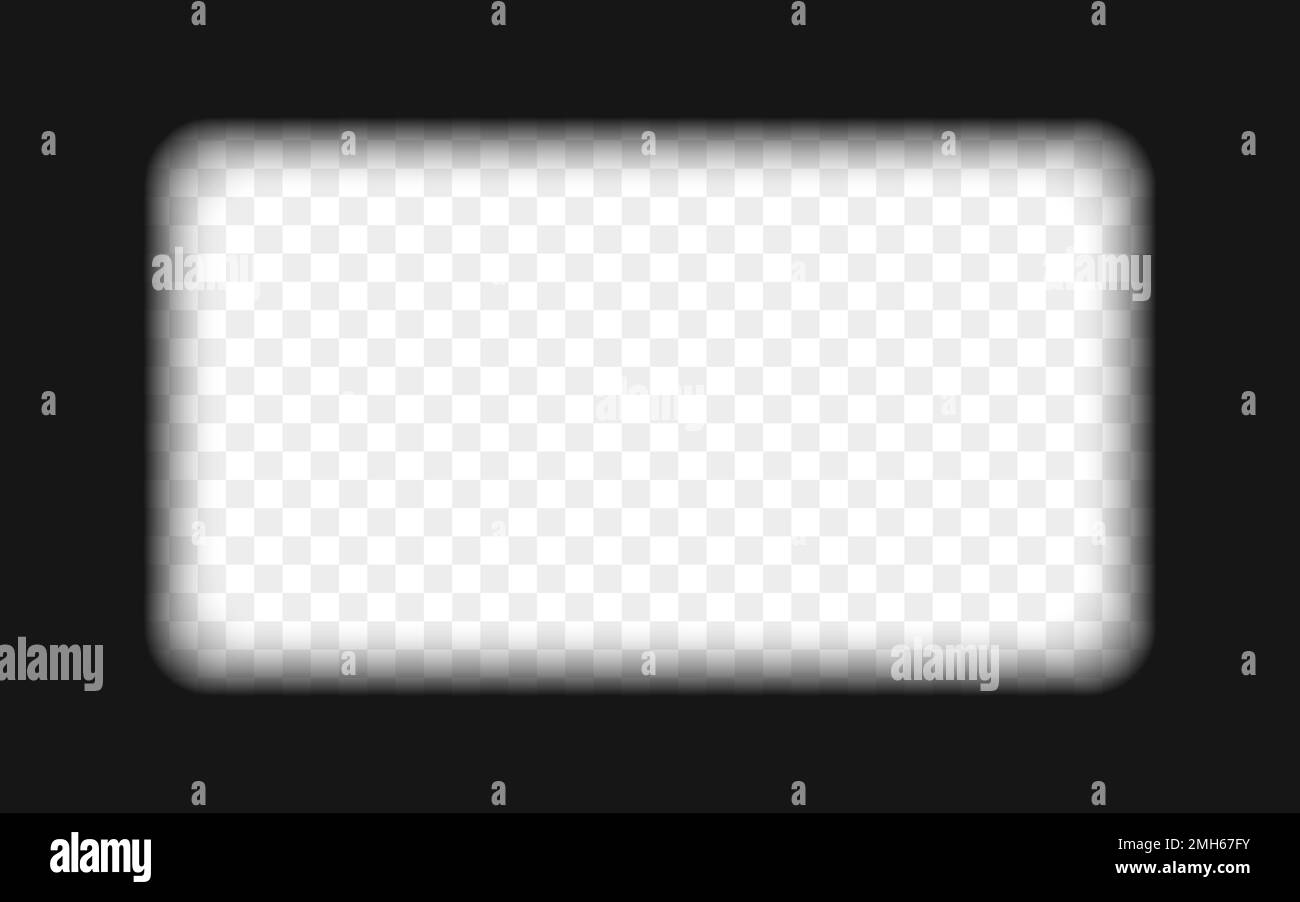 Modèle de cadre cinématographique sur fond transparent. format d'image grand écran 16 sur 9. Bande de film. Concept de la technologie cinématographique. Illustration vectorielle réaliste. Illustration de Vecteur