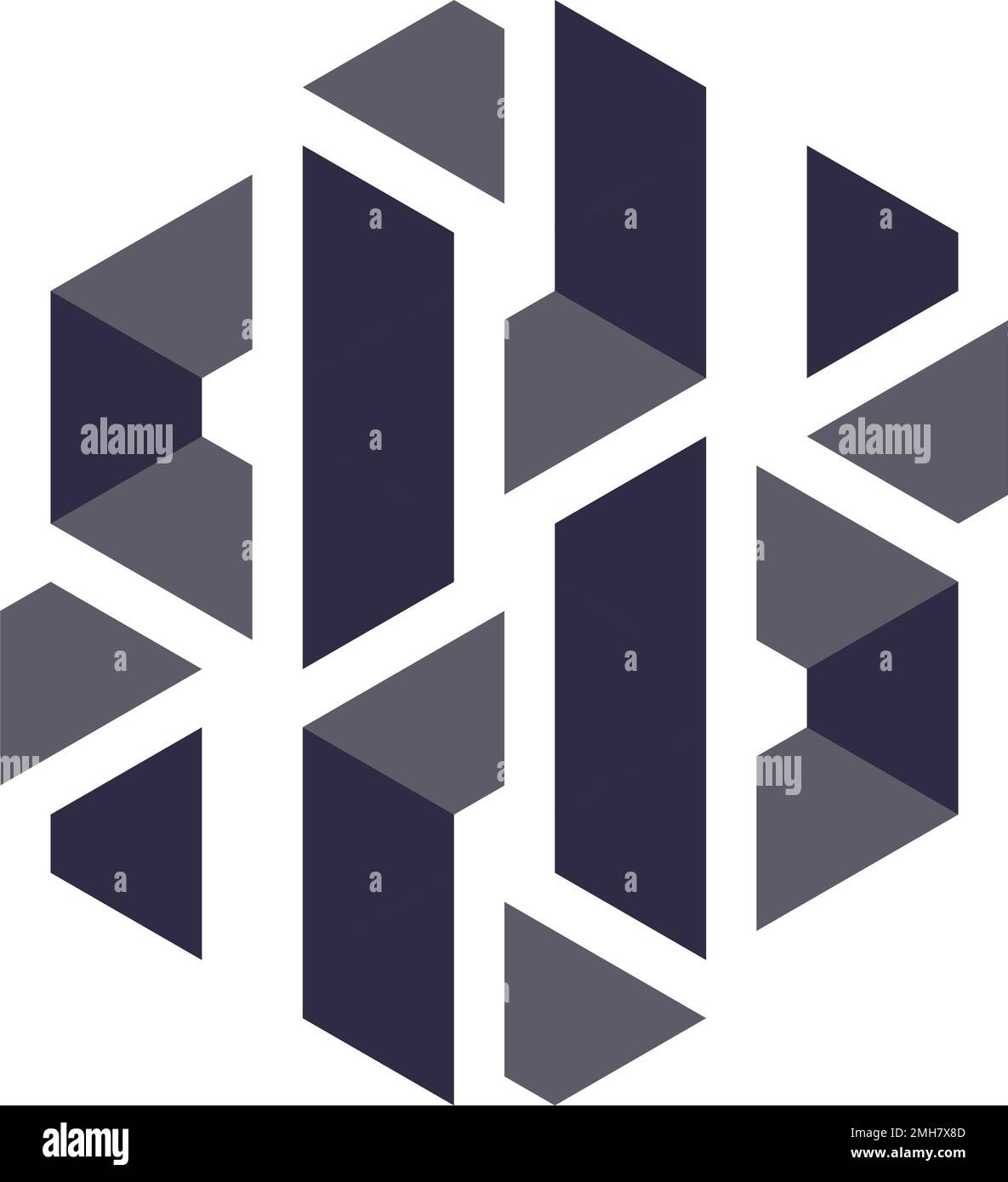 Illustration de motif génératif illusion de logo triangles hexagonaux Illustration de Vecteur