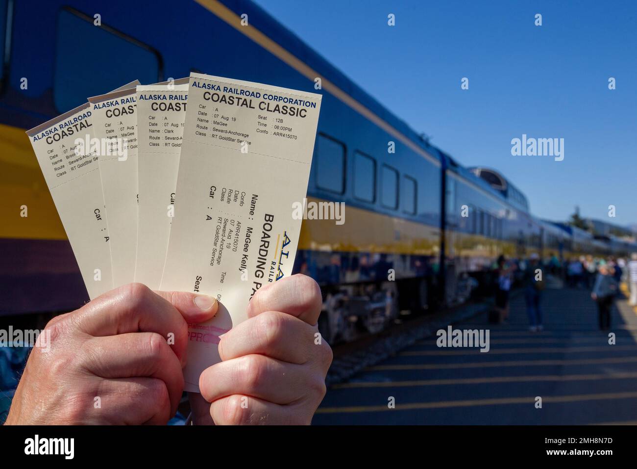 Le Alaska Railroad Coastal Classic s'étend entre Anchorage et Seward, en Alaska. Banque D'Images