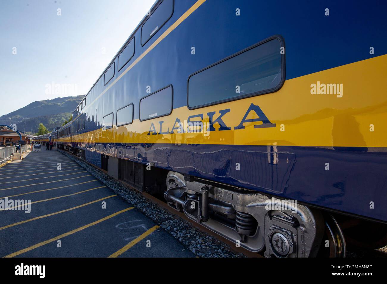 Le Alaska Railroad Coastal Classic s'étend entre Anchorage et Seward, en Alaska. Banque D'Images