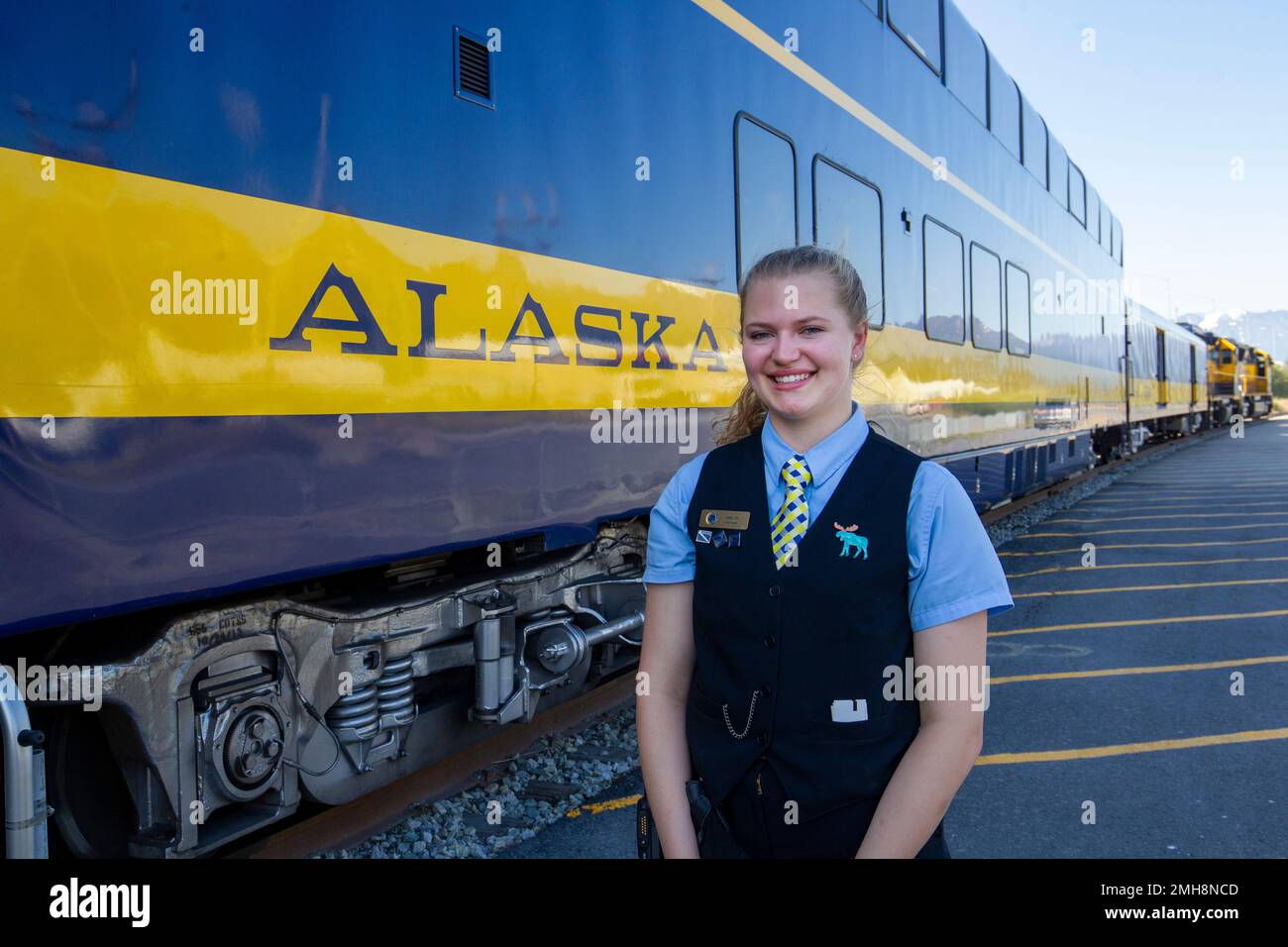 Le Alaska Railroad Coastal Classic s'étend entre Anchorage et Seward, en Alaska. Banque D'Images