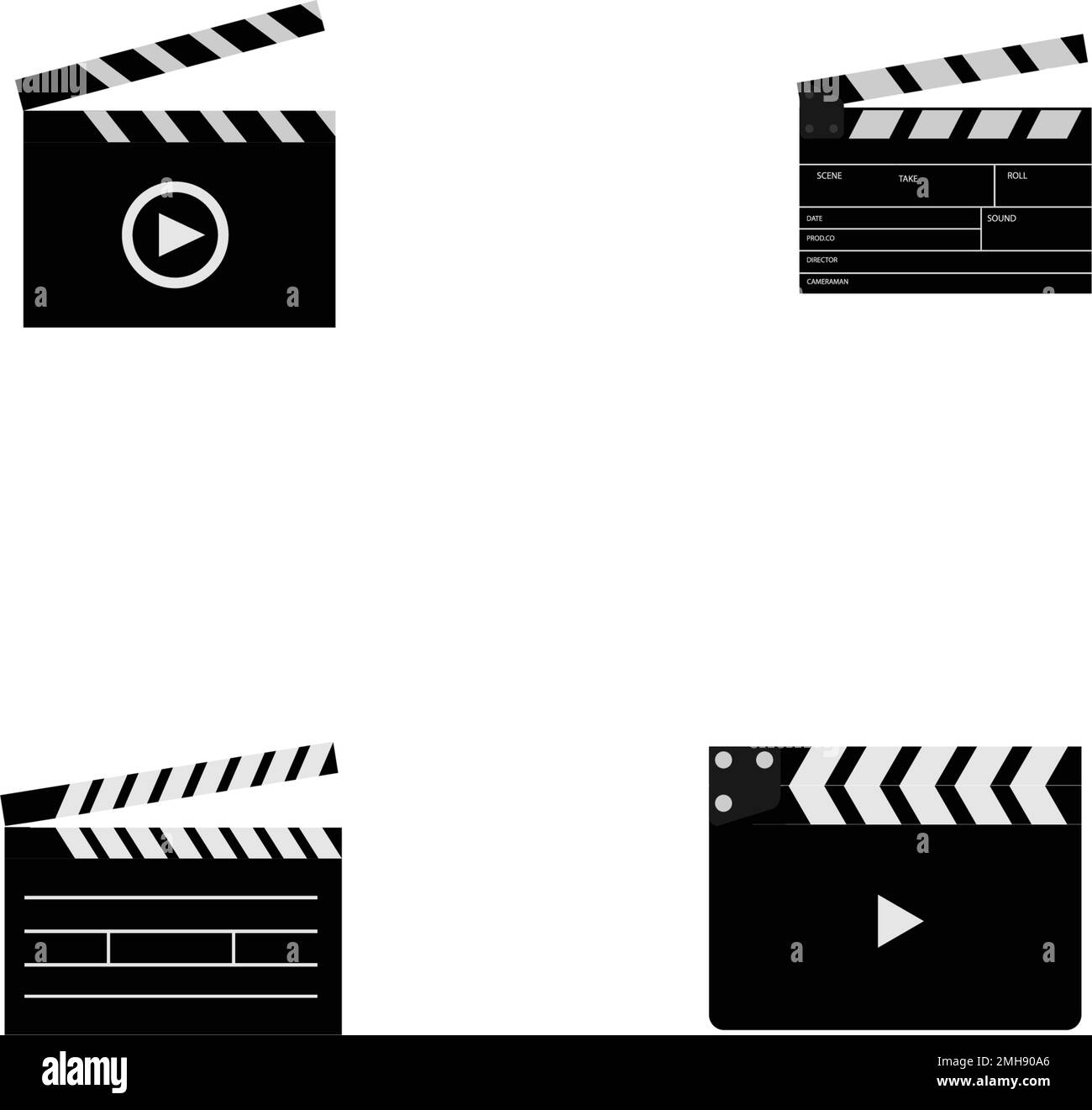 conception d'illustration de logo d'icône de tableau de clapper Illustration de Vecteur