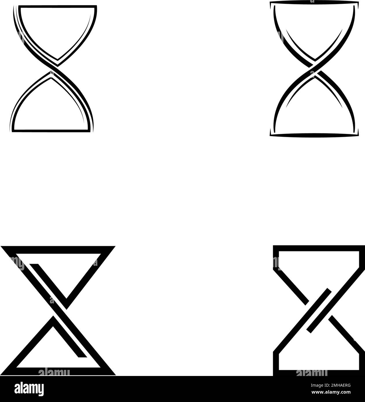 logo en forme de sablier noir Illustration de Vecteur