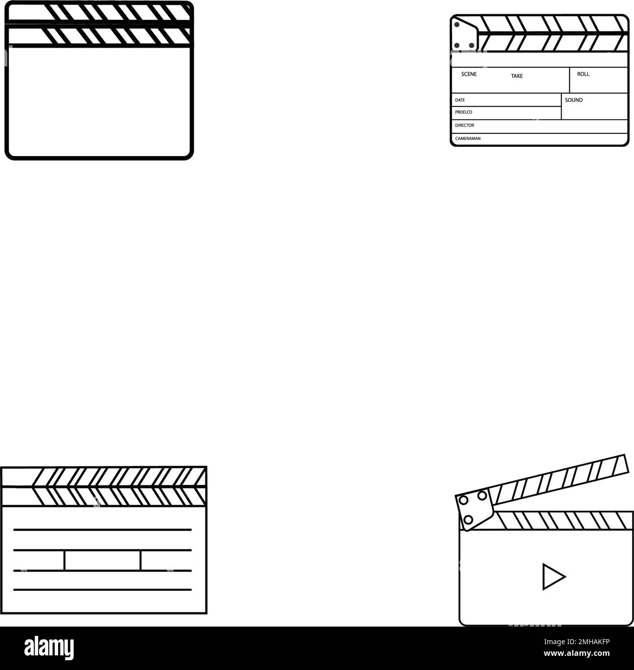 conception d'illustration de logo d'icône de tableau de clapper Illustration de Vecteur