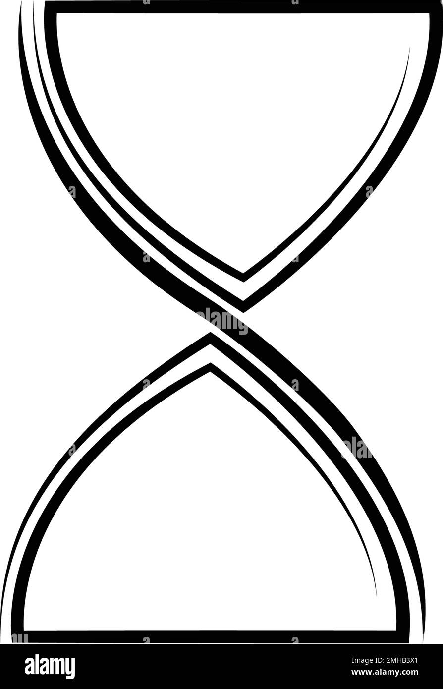 logo en forme de sablier noir Illustration de Vecteur