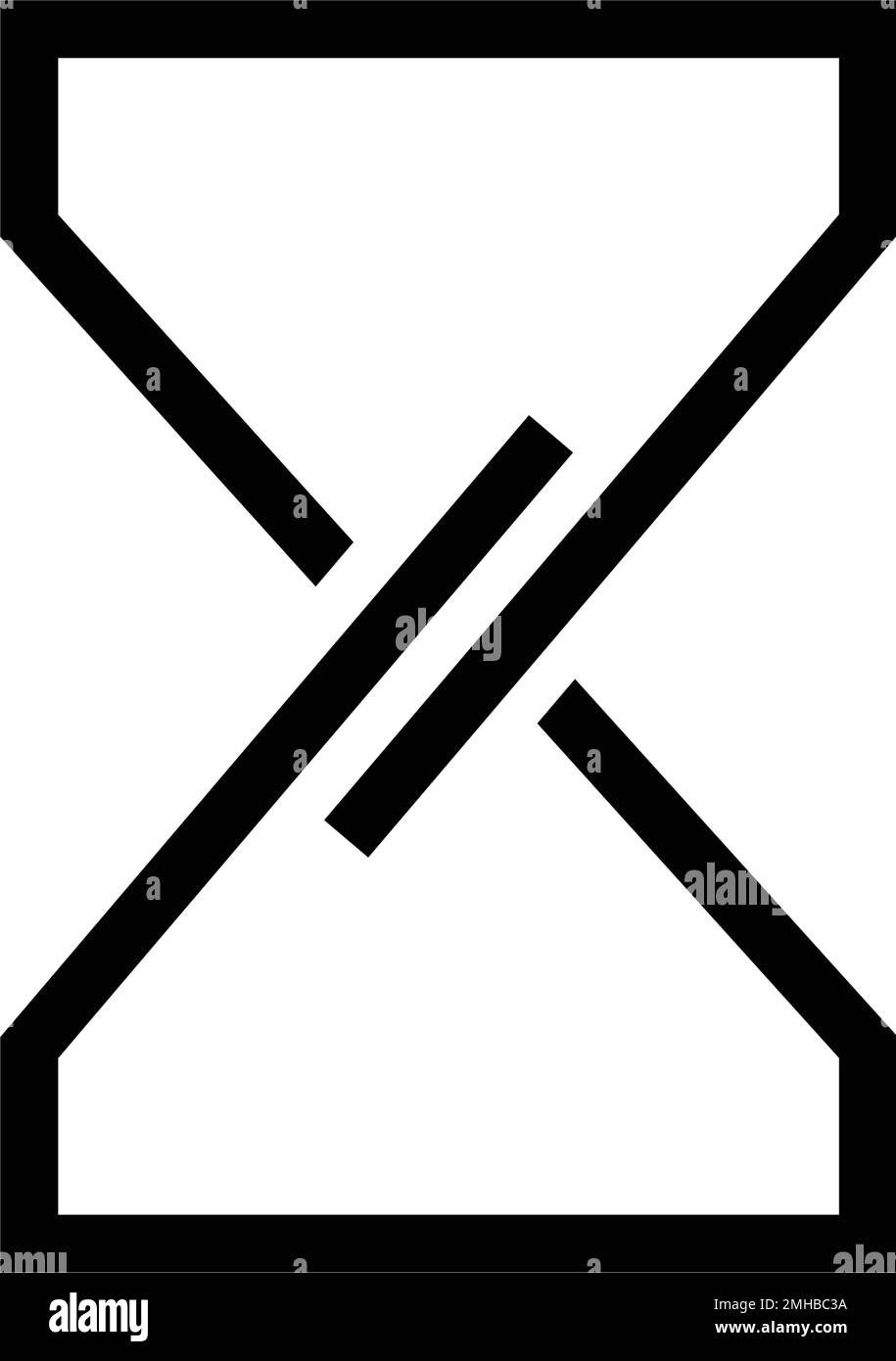 logo en forme de sablier noir Illustration de Vecteur