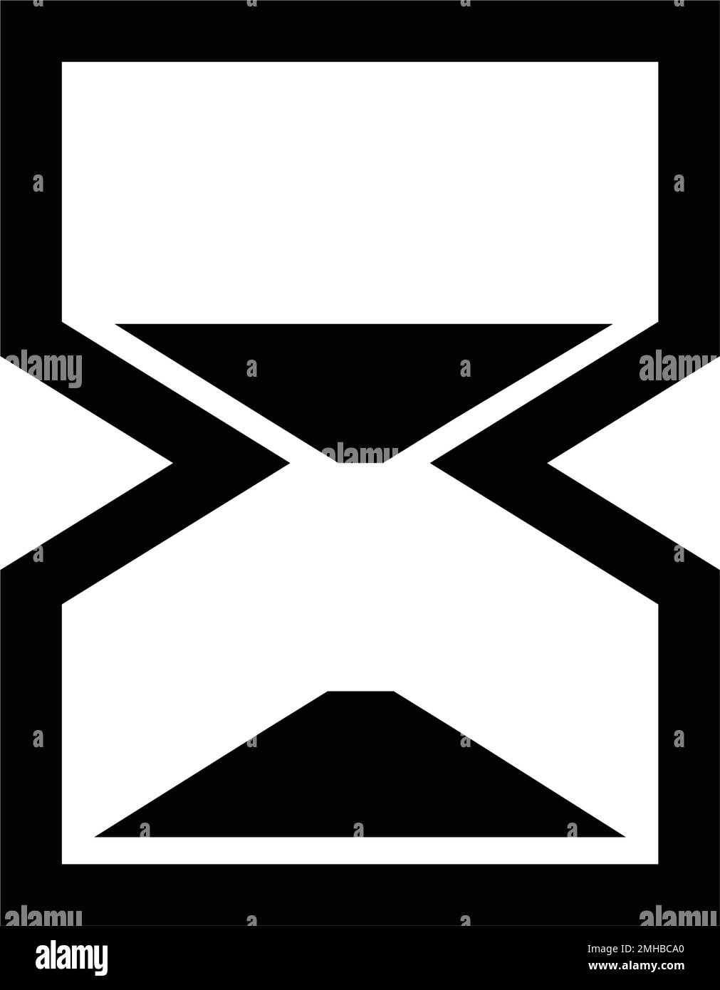 logo en forme de sablier noir Illustration de Vecteur