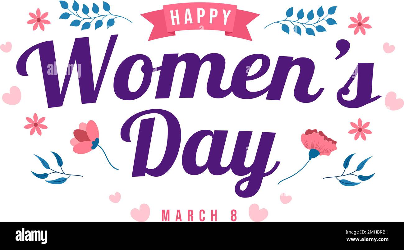 Journée internationale de la femme sur 8 mars Illustration pour célébrer les réalisations des femmes en dessin animé à la main de la page d'arrivée Illustration de Vecteur