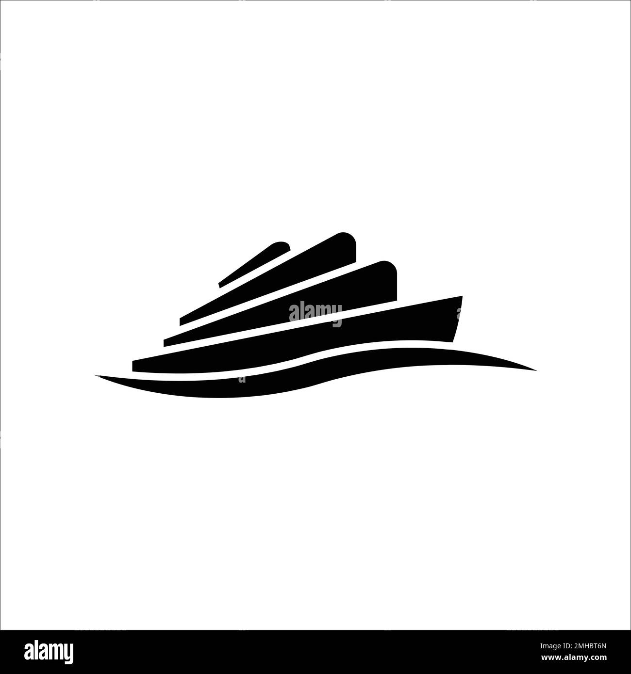 Bateau de croisière Modèle Logo design icône vecteur Illustration de Vecteur