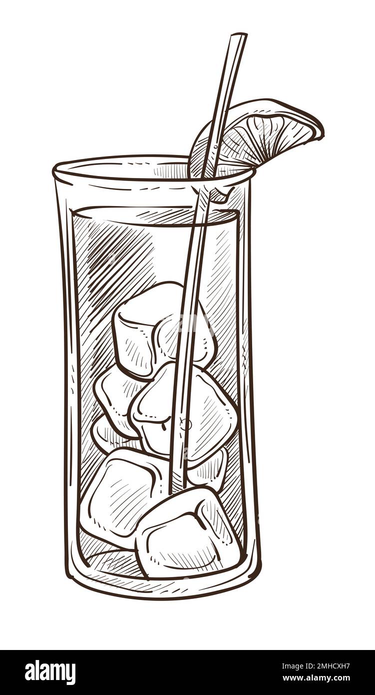 Boisson alcoolisée, cocktail long Island Illustration de Vecteur