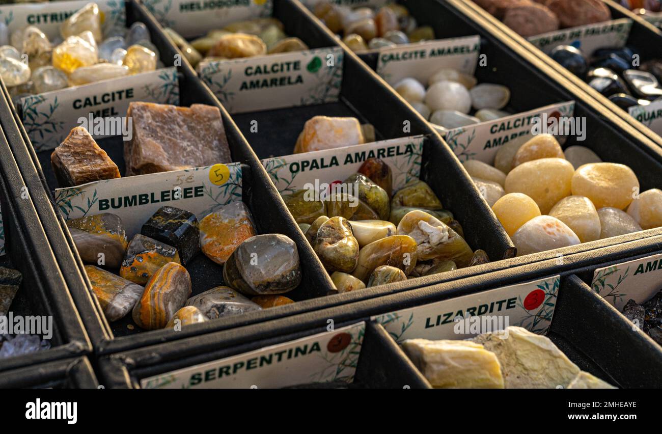 le marché des pierres de la chance ésotérique Banque D'Images