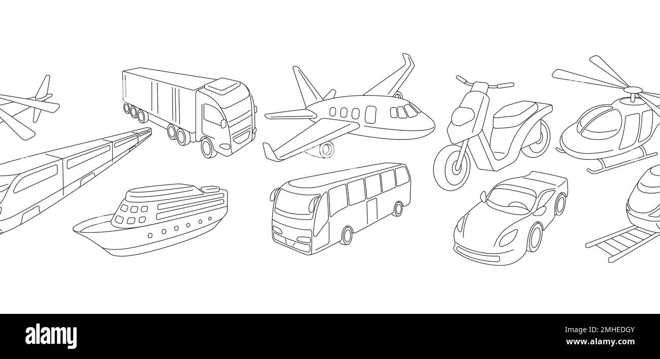 Motif de transport sans couture. Image professionnelle ou industrielle. Illustration de Vecteur