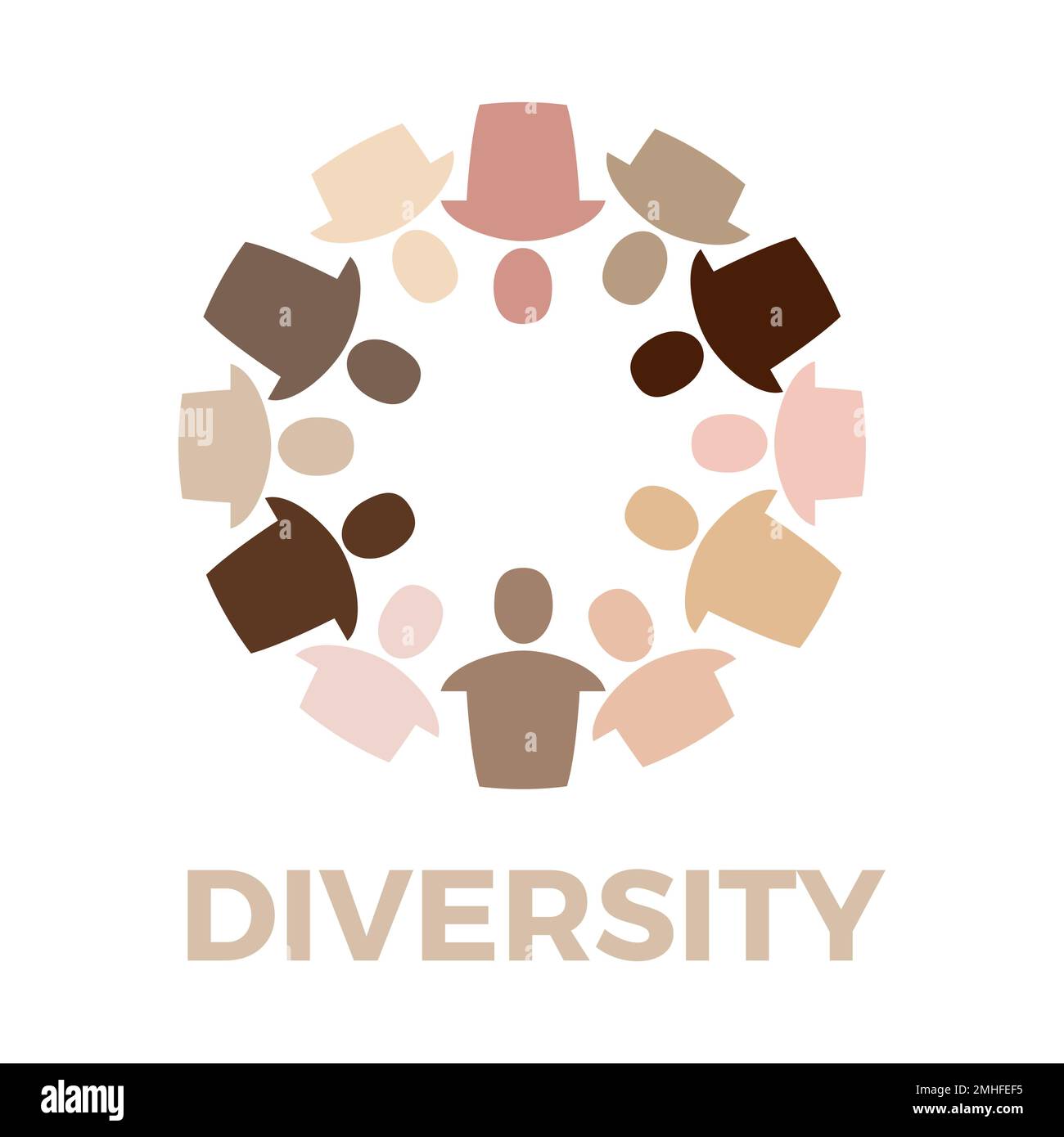 Diversité et concept multiracial. Les personnes vectorielles lors de la discussion en groupe, le travail d'équipe et le financement participatif Illustration de Vecteur