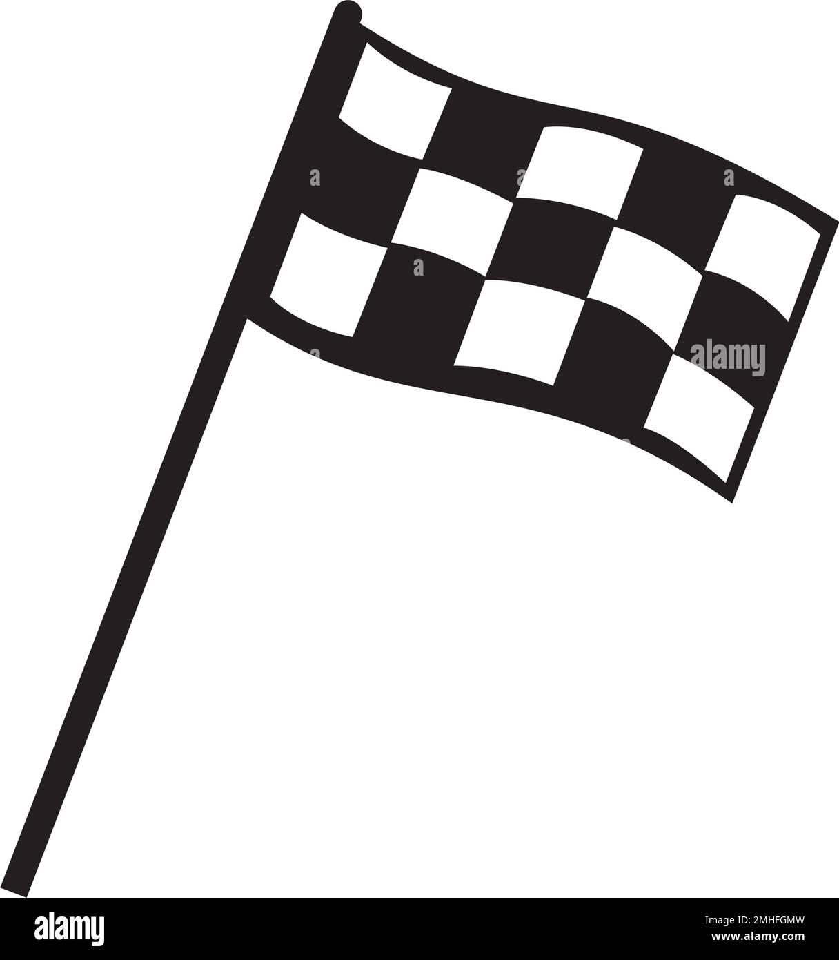 Icône drapeau de course à carreaux. Lancez la course de moto et de drapeau automatique. Signe de victoire de compétition de voiture de sport Illustration de Vecteur