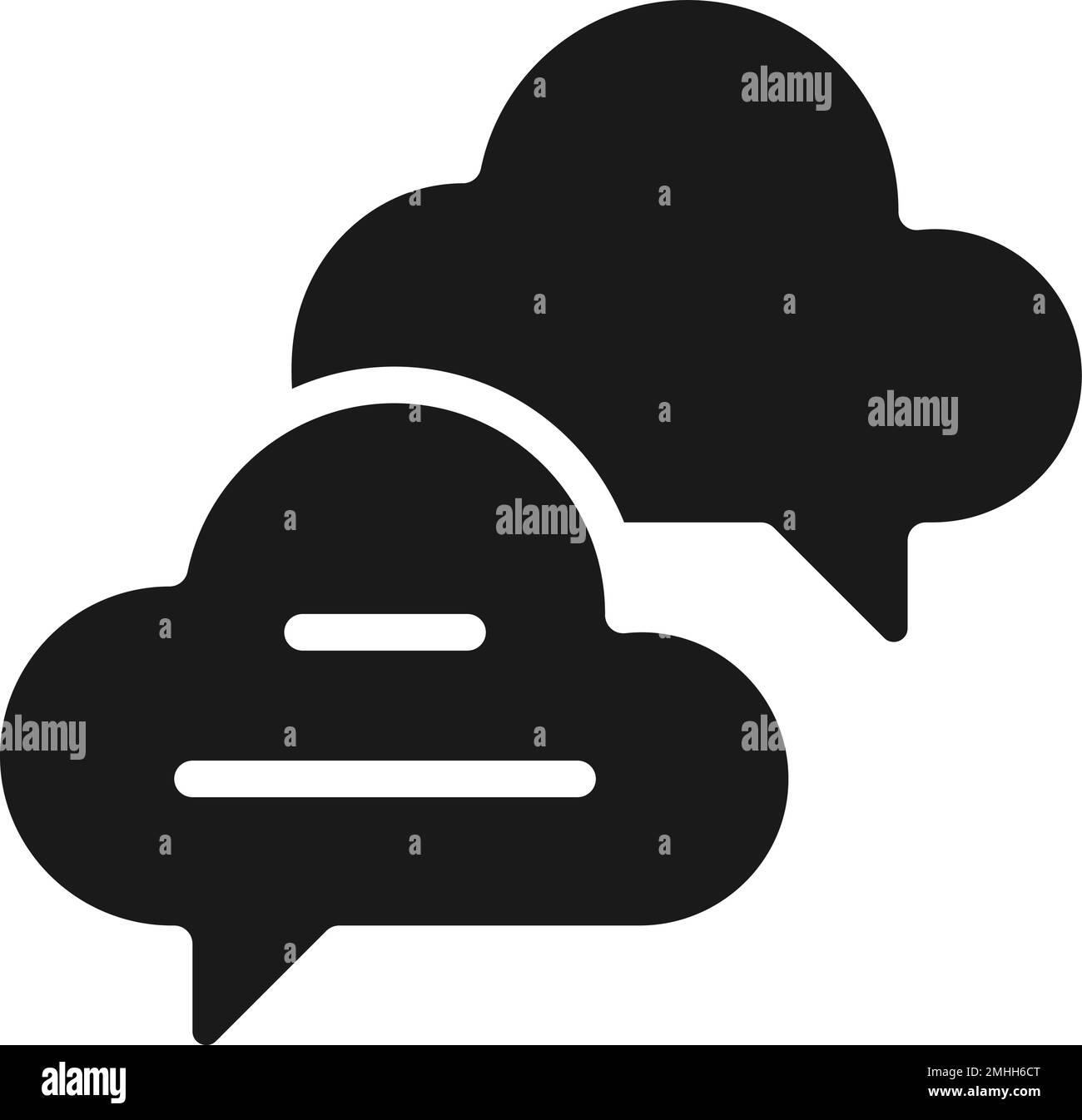 Icône de glyphe noir de chat en direct basé sur le Cloud Illustration de Vecteur