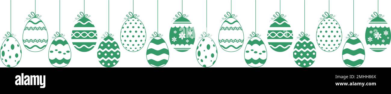 Décoration vecteur œuf de Pâques heureux avec ruban cadeau. Facile à utiliser. Arrière-plan blanc isolé. Deux pièces séparées pour une taille sans couture propre. Illustration de Vecteur