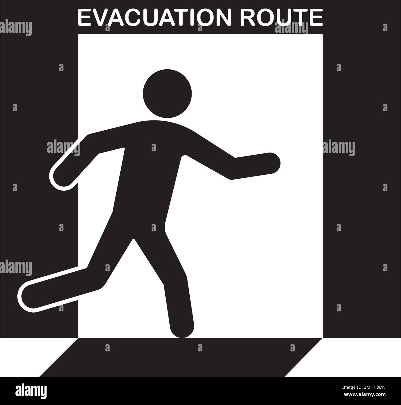 Icône d'itinéraire d'évacuation.conception de symbole d'illustration vectorielle. Illustration de Vecteur
