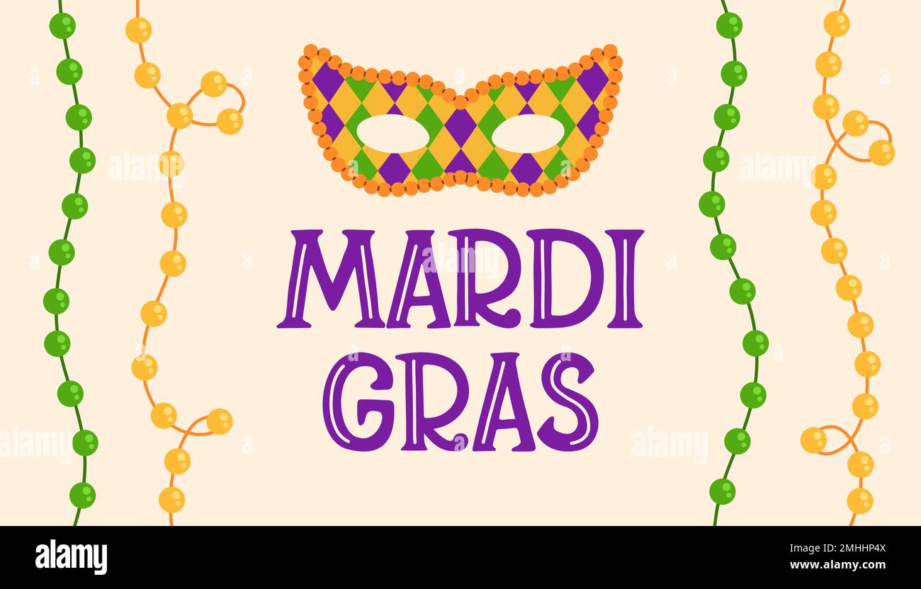 Motif fête de carnaval Mardi gras. FAT tuesday, carnaval, festival. Pour carte de vœux, bannière, emballage cadeau, affiche Illustration de Vecteur