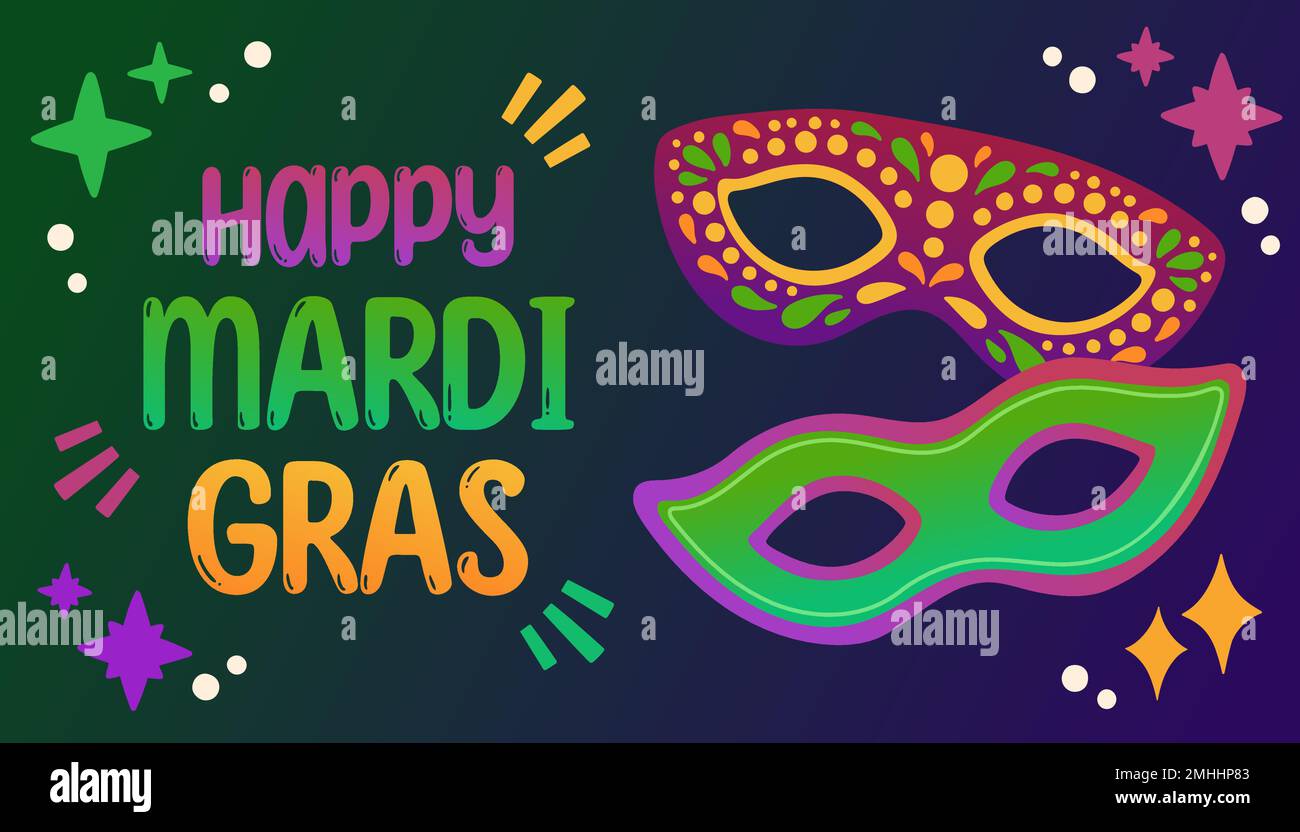 Motif fête de carnaval Mardi gras. FAT tuesday, carnaval, festival. Pour carte de vœux, bannière, emballage cadeau, affiche Illustration de Vecteur