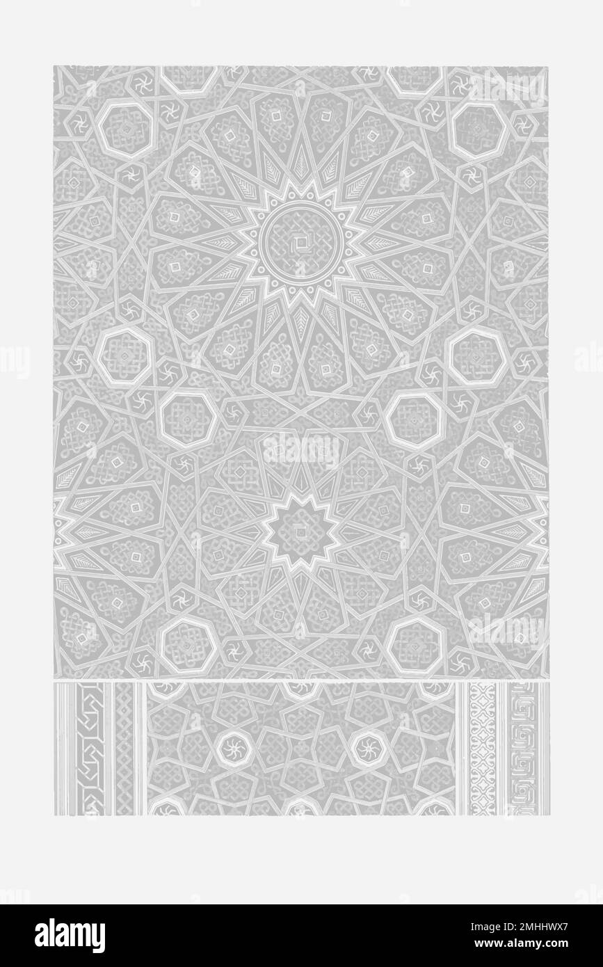 Motif arabe gris vecteur d'illustration vintage, remixé à partir de l'illustration originale Illustration de Vecteur