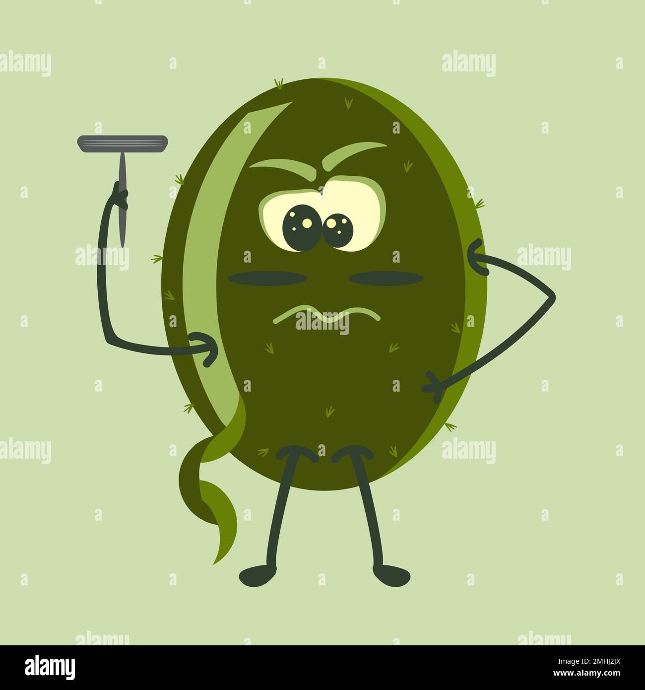 Un kiwi poilu se rasse Illustration de Vecteur