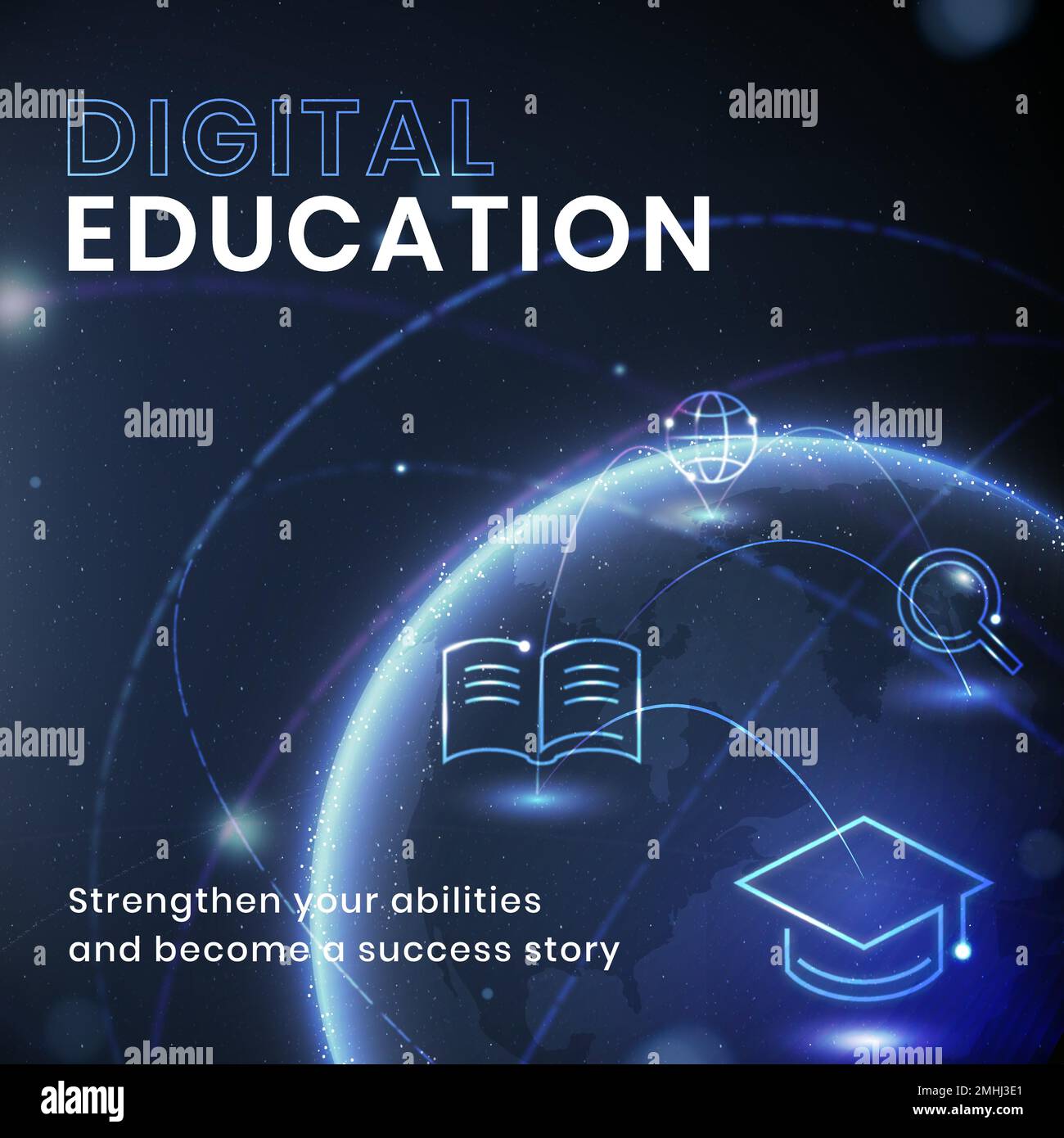Modèle de technologie d'éducation scientifique vecteur de médias sociaux post Illustration de Vecteur