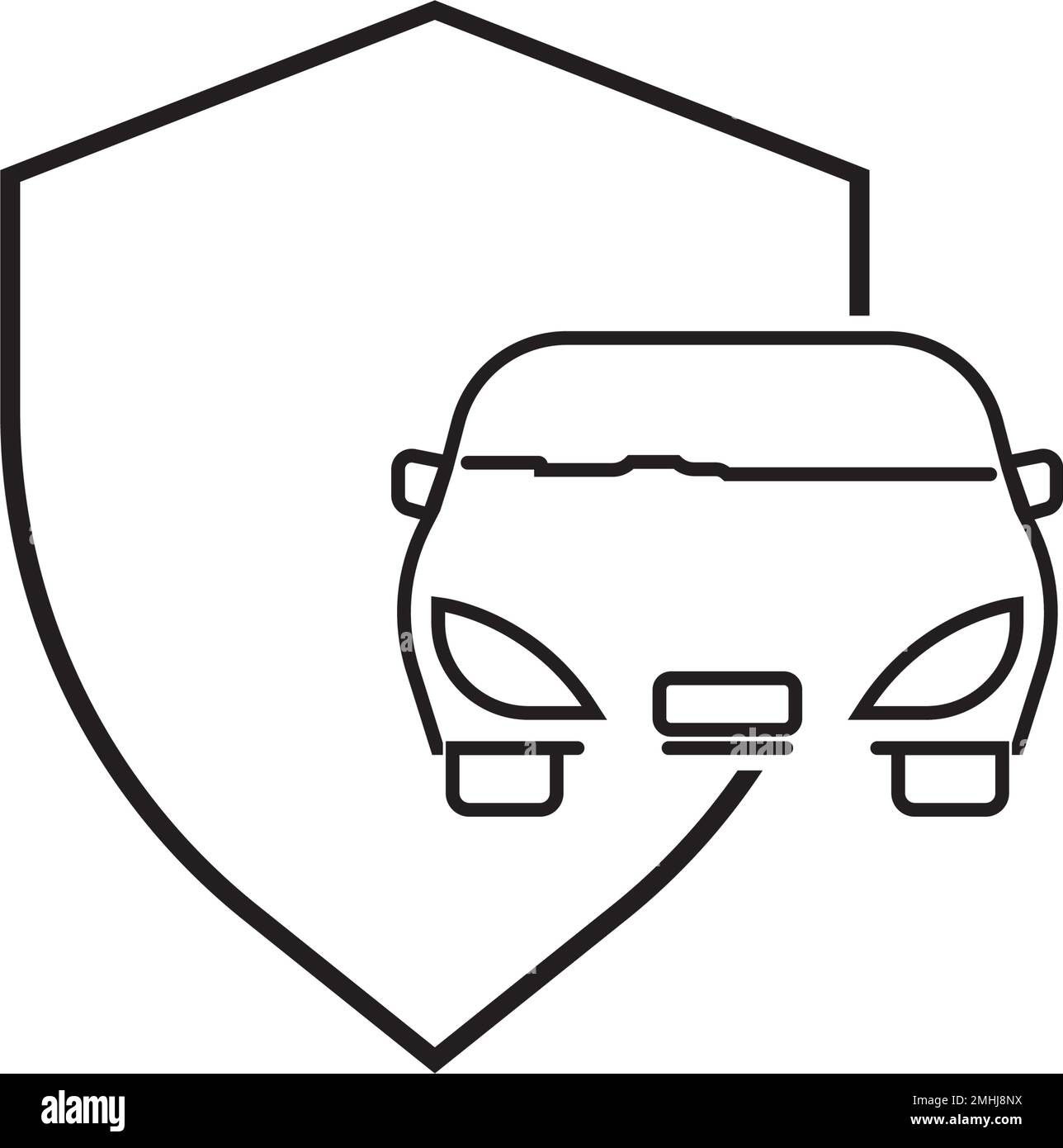 Icône d'assurance automobile.dessin du logo de l'illustration vectorielle. Illustration de Vecteur