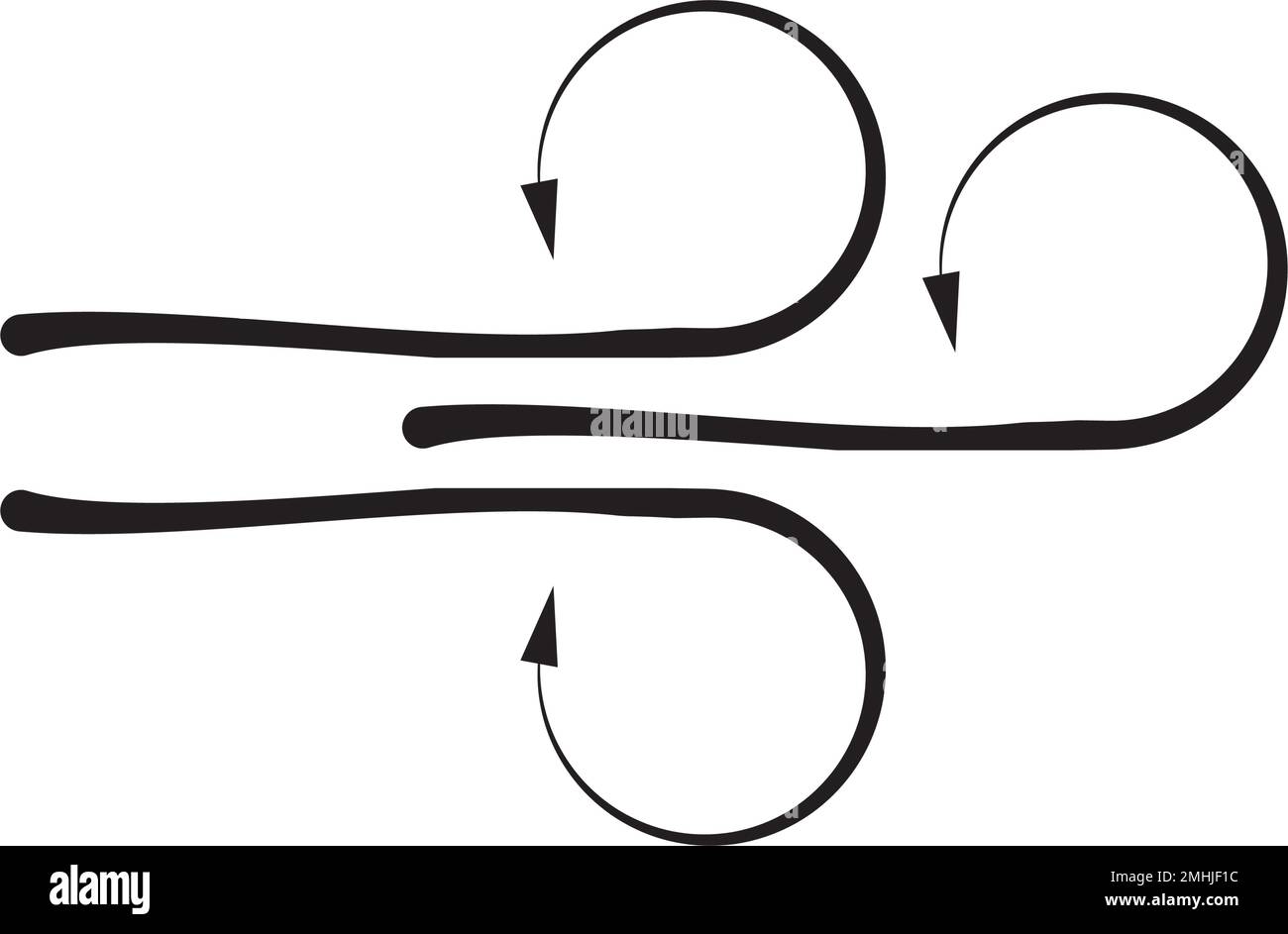 illustration d'icône de vecteur de vent conception simple Illustration de Vecteur