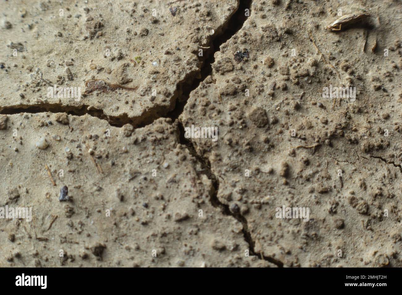 Terre sèche en saison sèche sécheresse, fissures au sol, pas d'eau