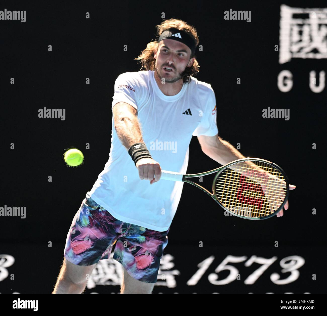 Melbourne, Australie. 27th janvier 2023. Open d'Australie 2023 Melbourne Park Day 12 27/01/2023 Stefanos Tsitsipas (GRE) remporte le match semi final Credit: Roger Parker/Alamy Live News Banque D'Images