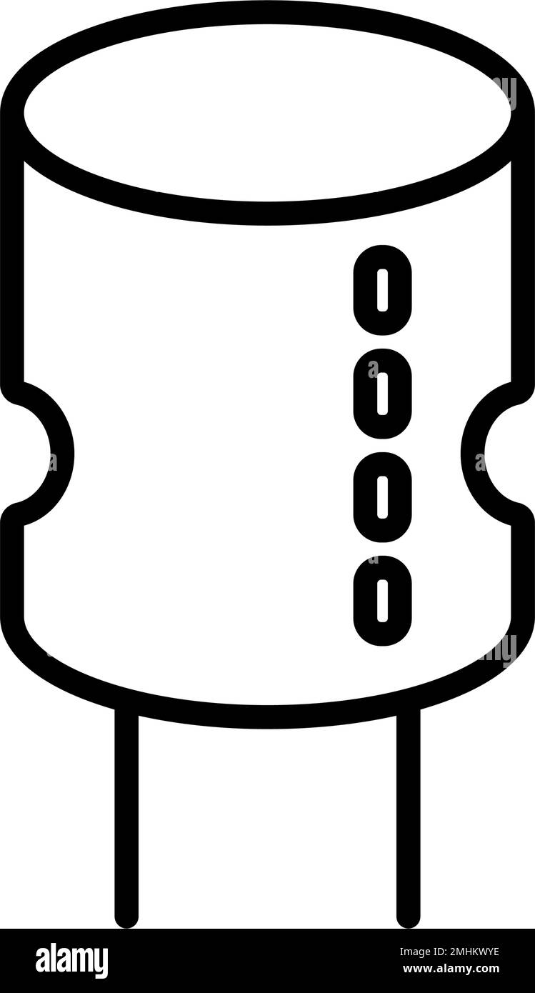 Icône de composant de condensateur simple. Vecteur modifiable. Illustration de Vecteur
