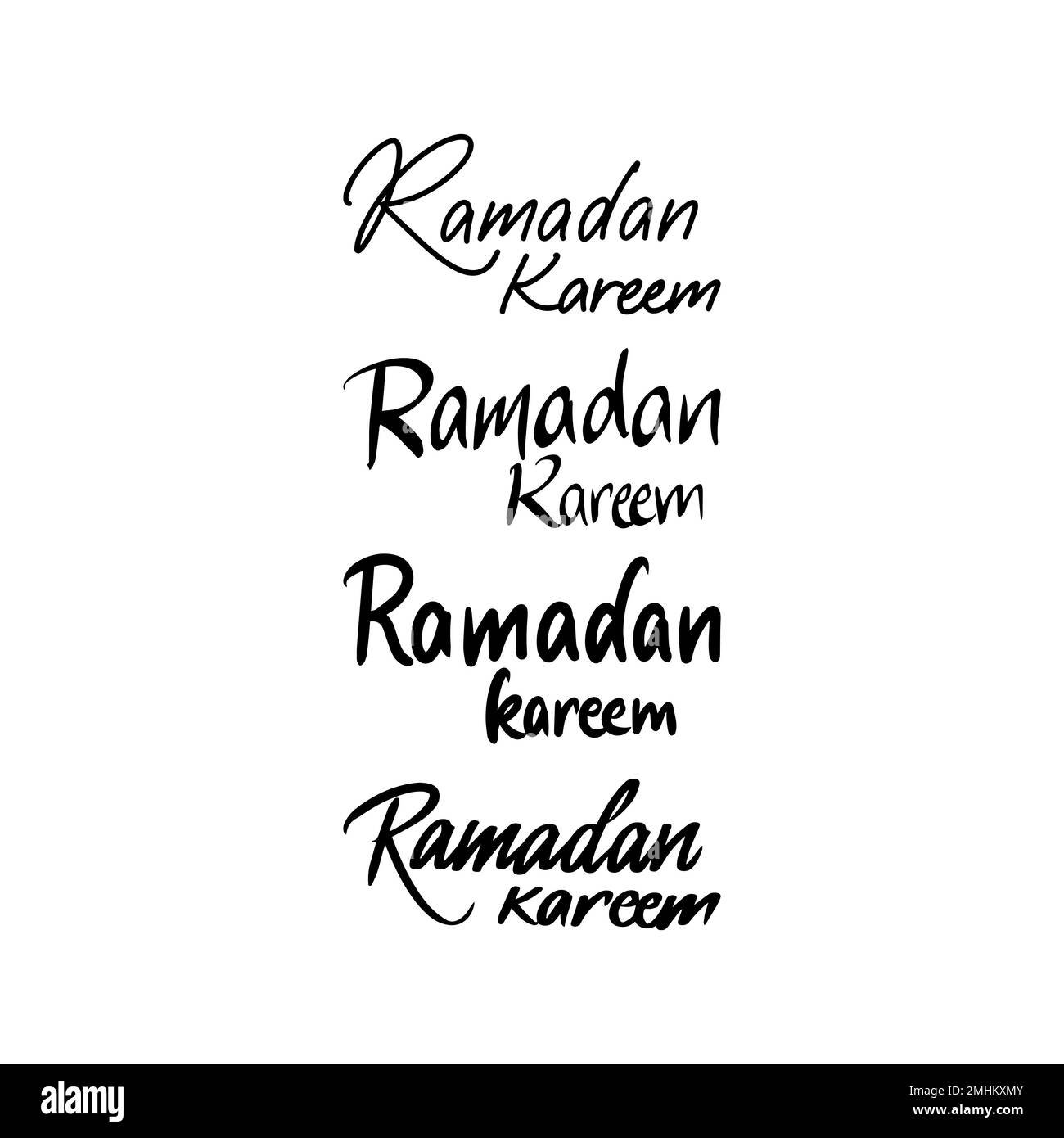 Ensemble de lettres manuscrites Ramadan Kaareem Illustration de Vecteur