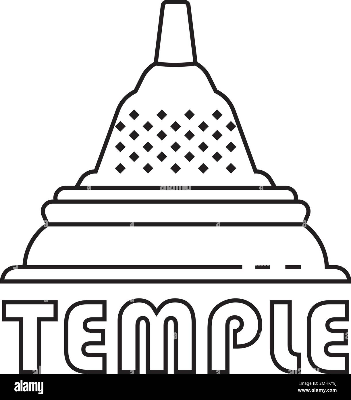 Logo Temple représentant une icône d'illustration vectorielle. Illustration de Vecteur
