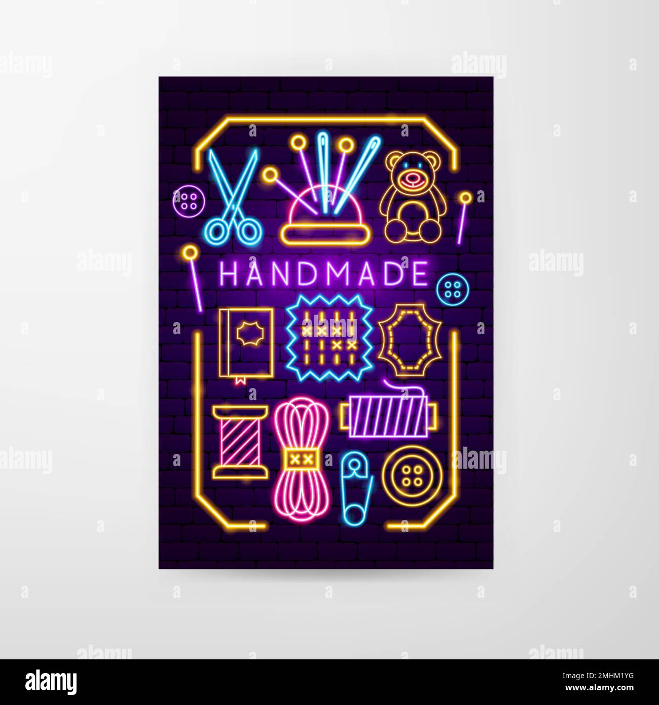 Prospectus Neon fait main Illustration de Vecteur