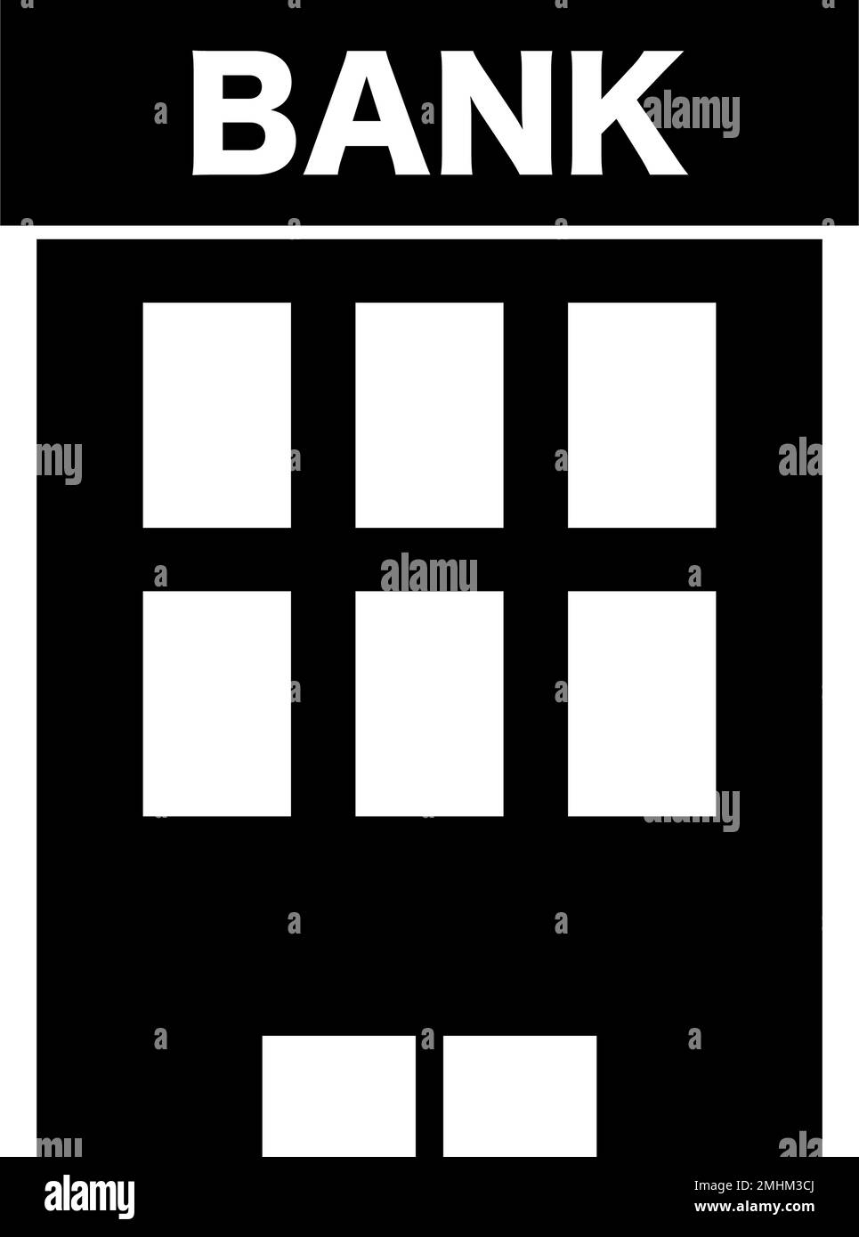 Icône de silhouette de banque. Construction financière. Vecteur modifiable. Illustration de Vecteur