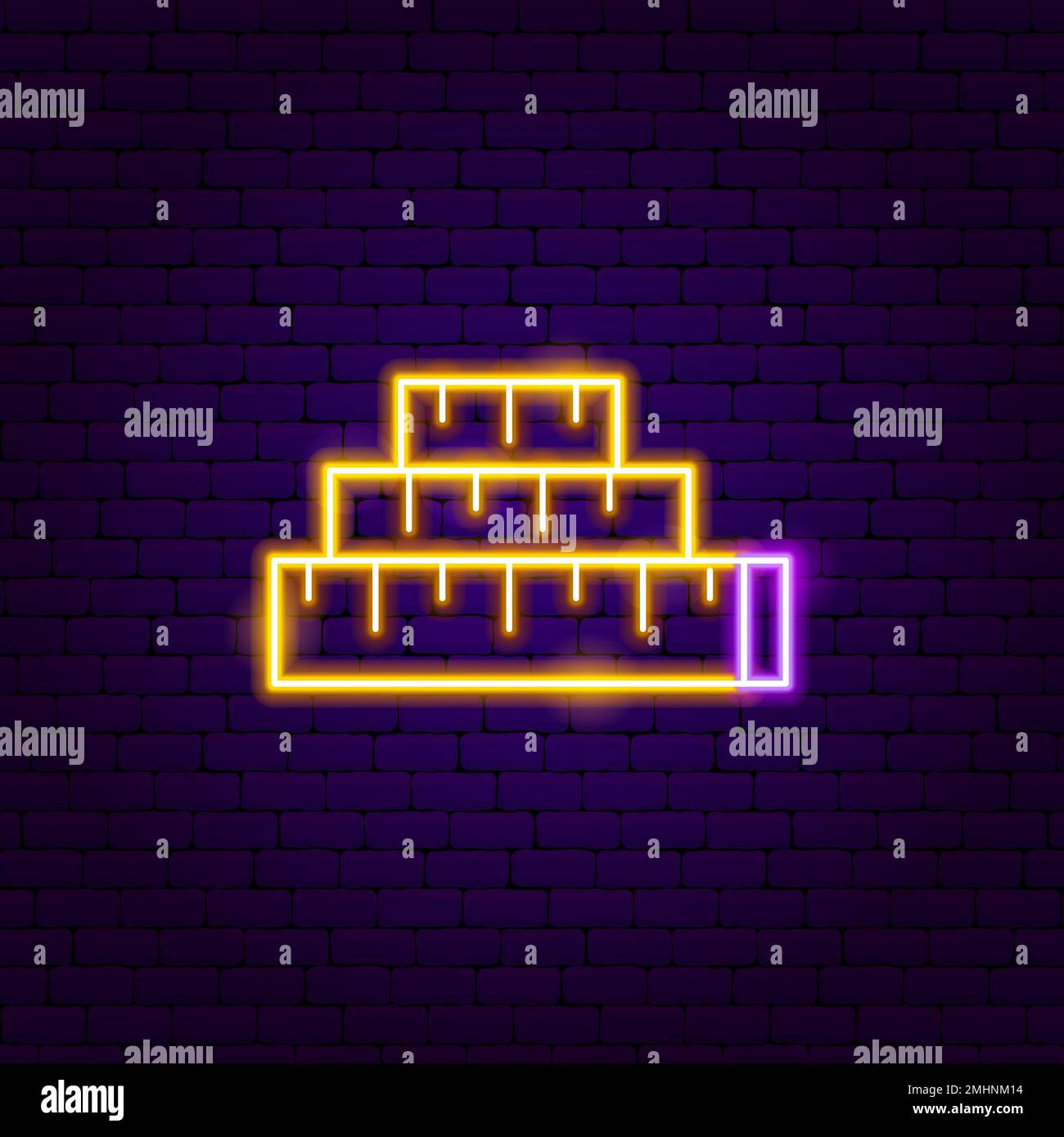 Ruban de mesure Neon Sign Illustration de Vecteur