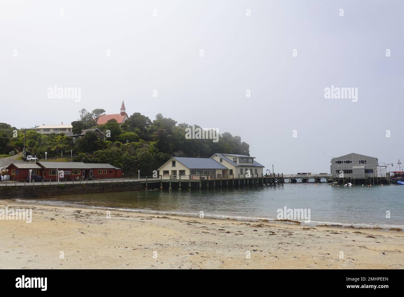 Terminal et quai des traversiers, canton d'Oban, île Stewart, Île du Sud, Nouvelle-Zélande Banque D'Images