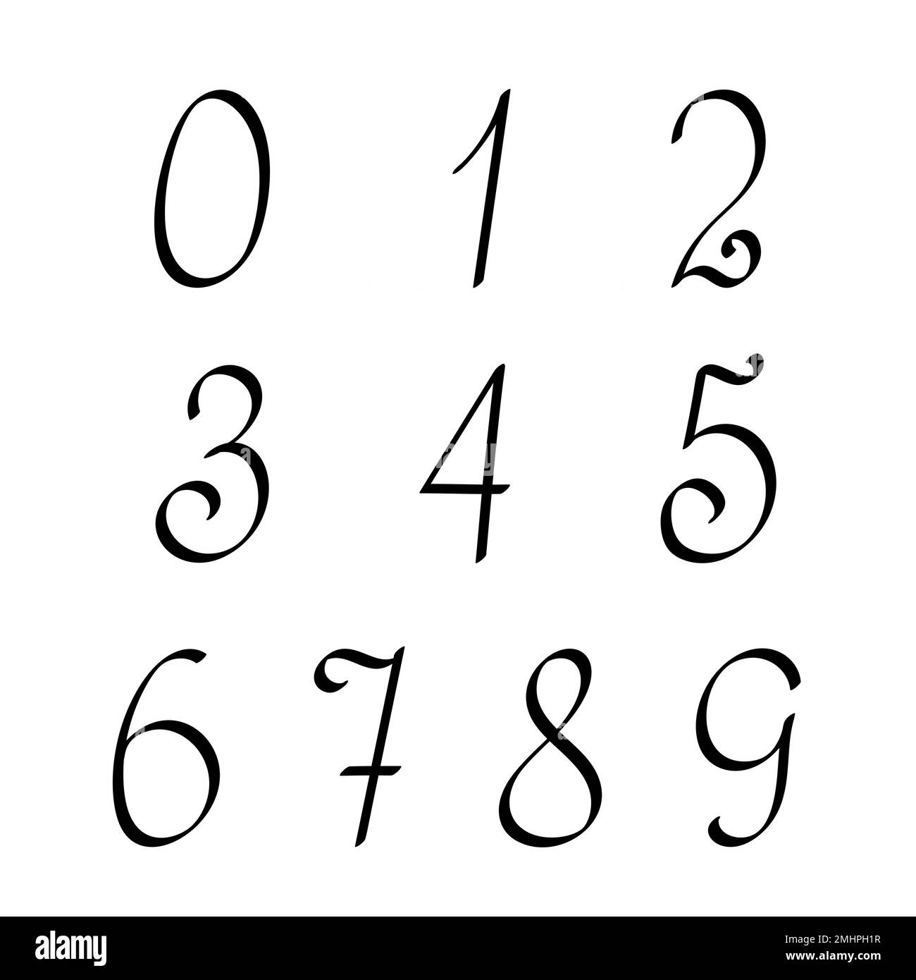 Chiffres comme partie de l'alphabet simple noir illustration de vecteur ...