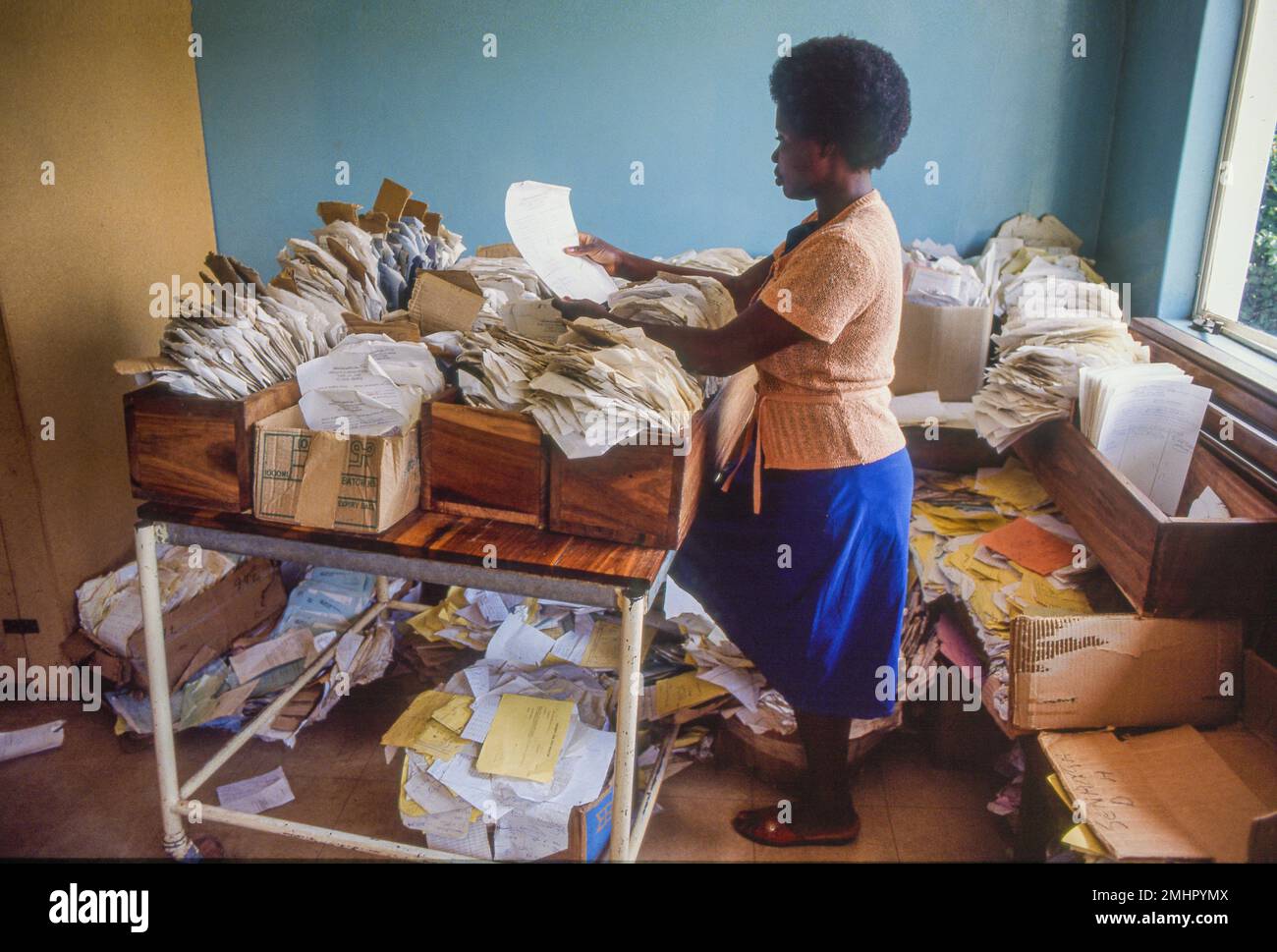 Zambie, Mongu, administration d'un hôpital. Banque D'Images