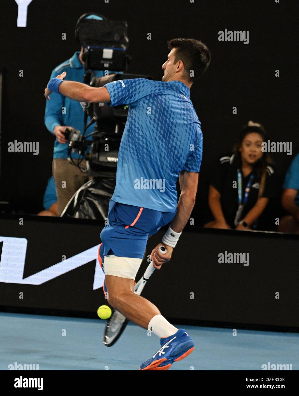 Melbourne, Australie. 27th janvier 2023. Open d'Australie 2023 Melbourne Park Day 12 27/01/2023 Novak Djokovic (SRB) remporte la demi-finale du match Credit: Roger Parker/Alamy Live News Banque D'Images