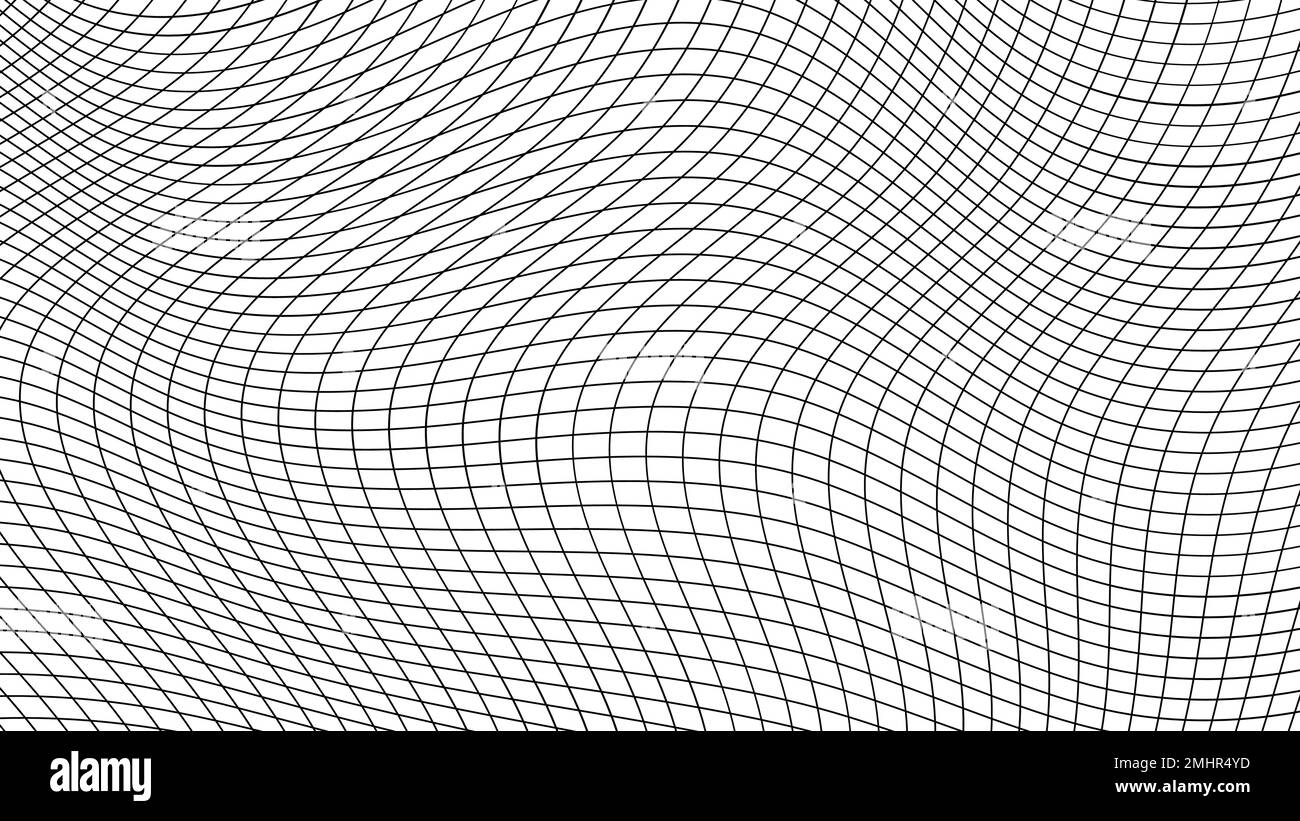 Grille dynamique de répétition, courbe de grille mince, lignes ondulées géométriques flexibles Illustration de Vecteur