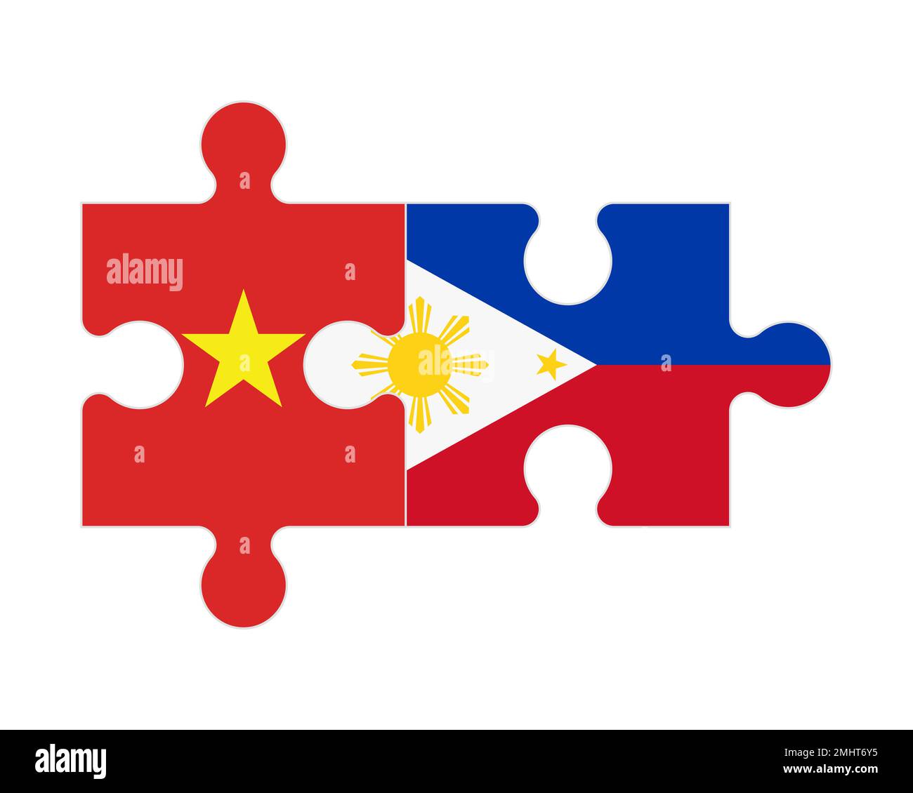 Puzzle connecté des drapeaux du Vietnam et des Philippines, vecteur Illustration de Vecteur