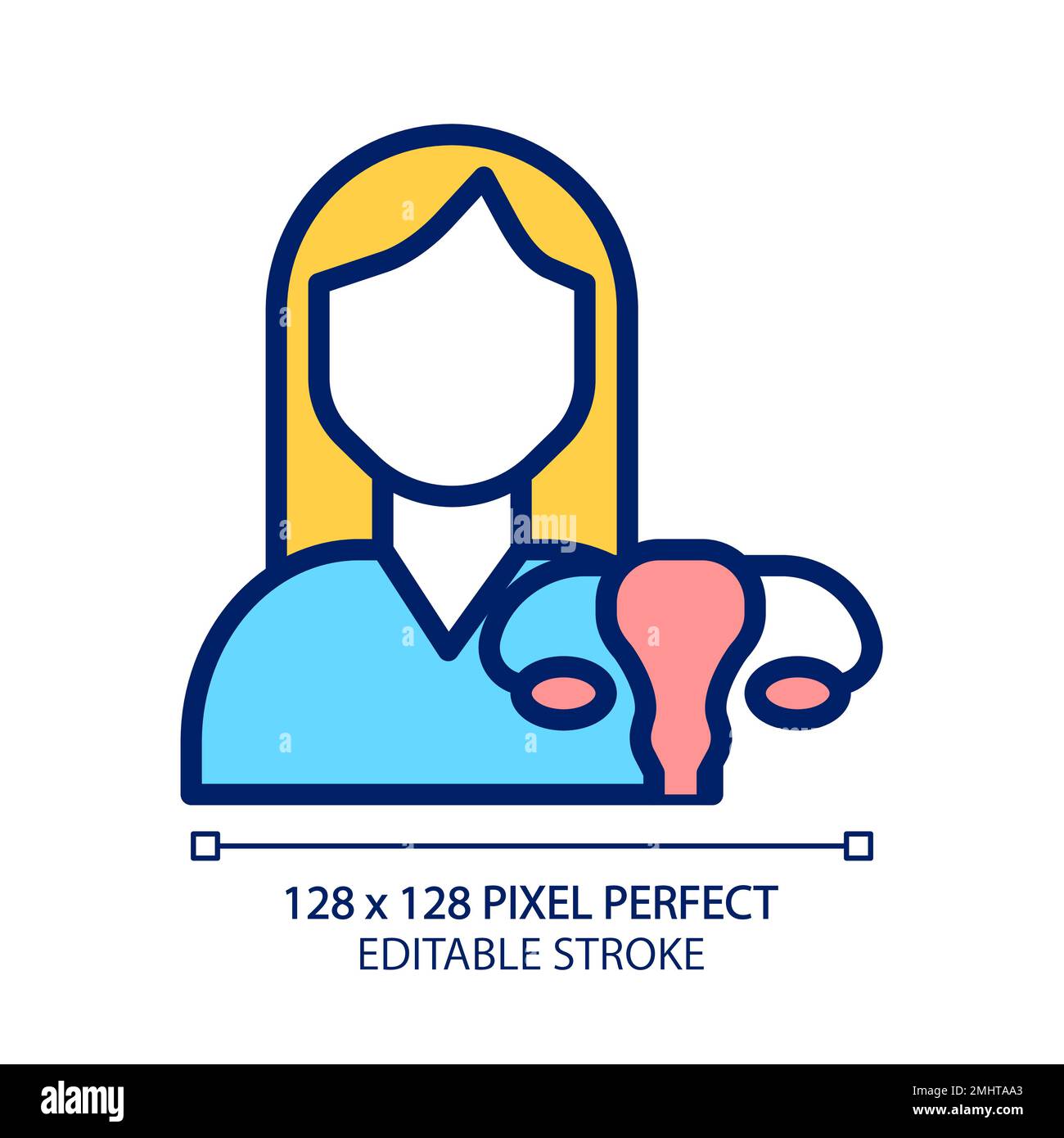 Icône de couleur RVB Perfect pixel Gynécologie Illustration de Vecteur