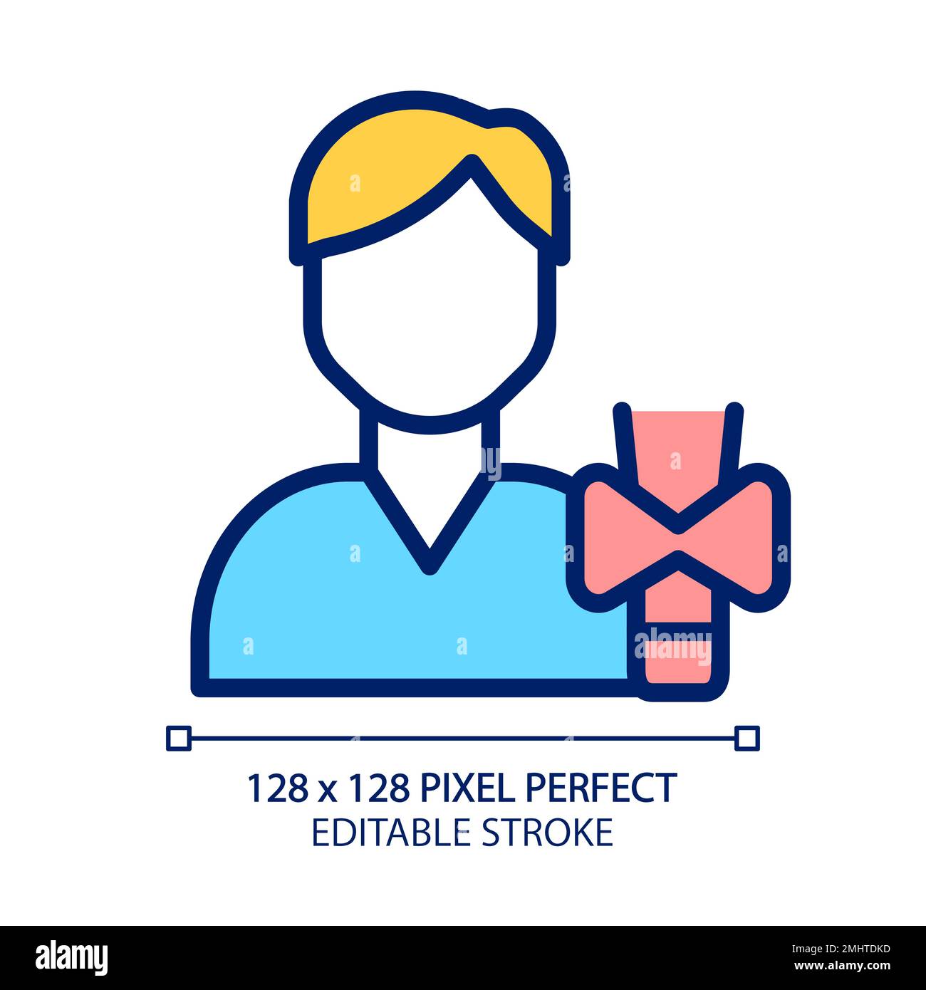 Icône de couleur RVB Perfect pixel Endocrinologie Illustration de Vecteur
