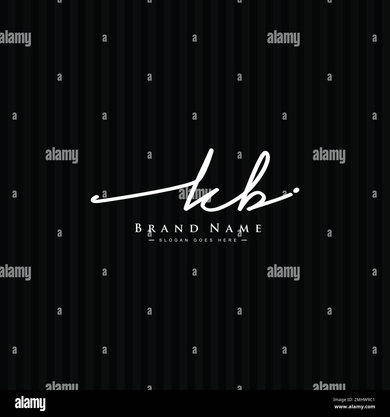 Modèle de logo vectoriel de la lettre KB initiale en style signature manuscrite Illustration de Vecteur