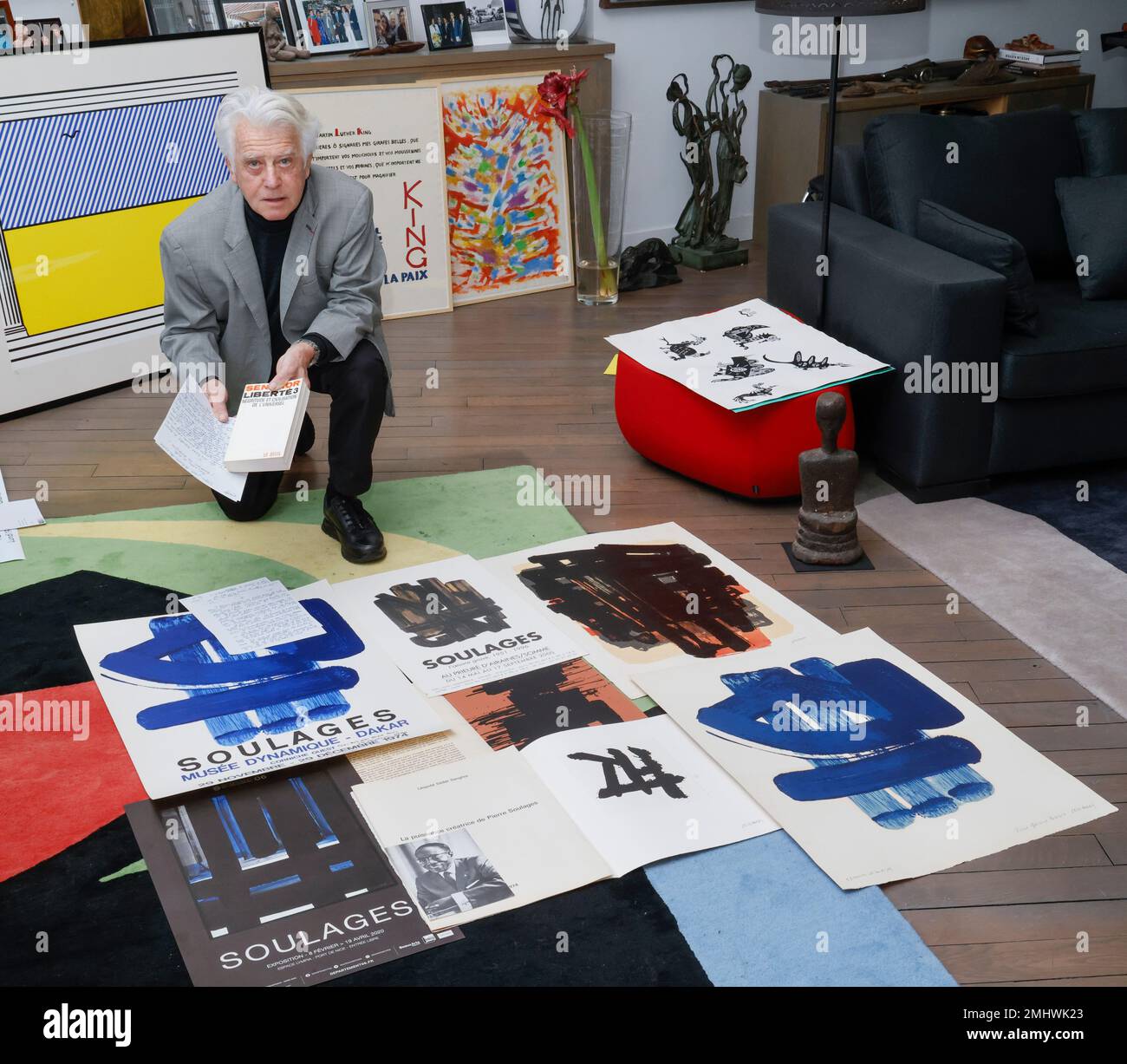 JEAN GERARD BOSIO: ART POUR LE MUSÉE DE DAKAR HOMMAGE À LEOPOLD SENGHOR Banque D'Images