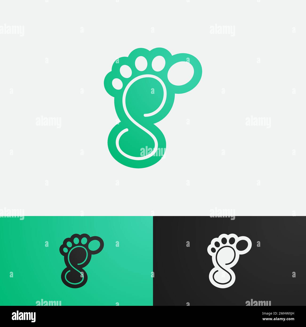 Modèle de logo S en forme de pied avec couleur dégradé pour le design de l'entreprise Illustration de Vecteur