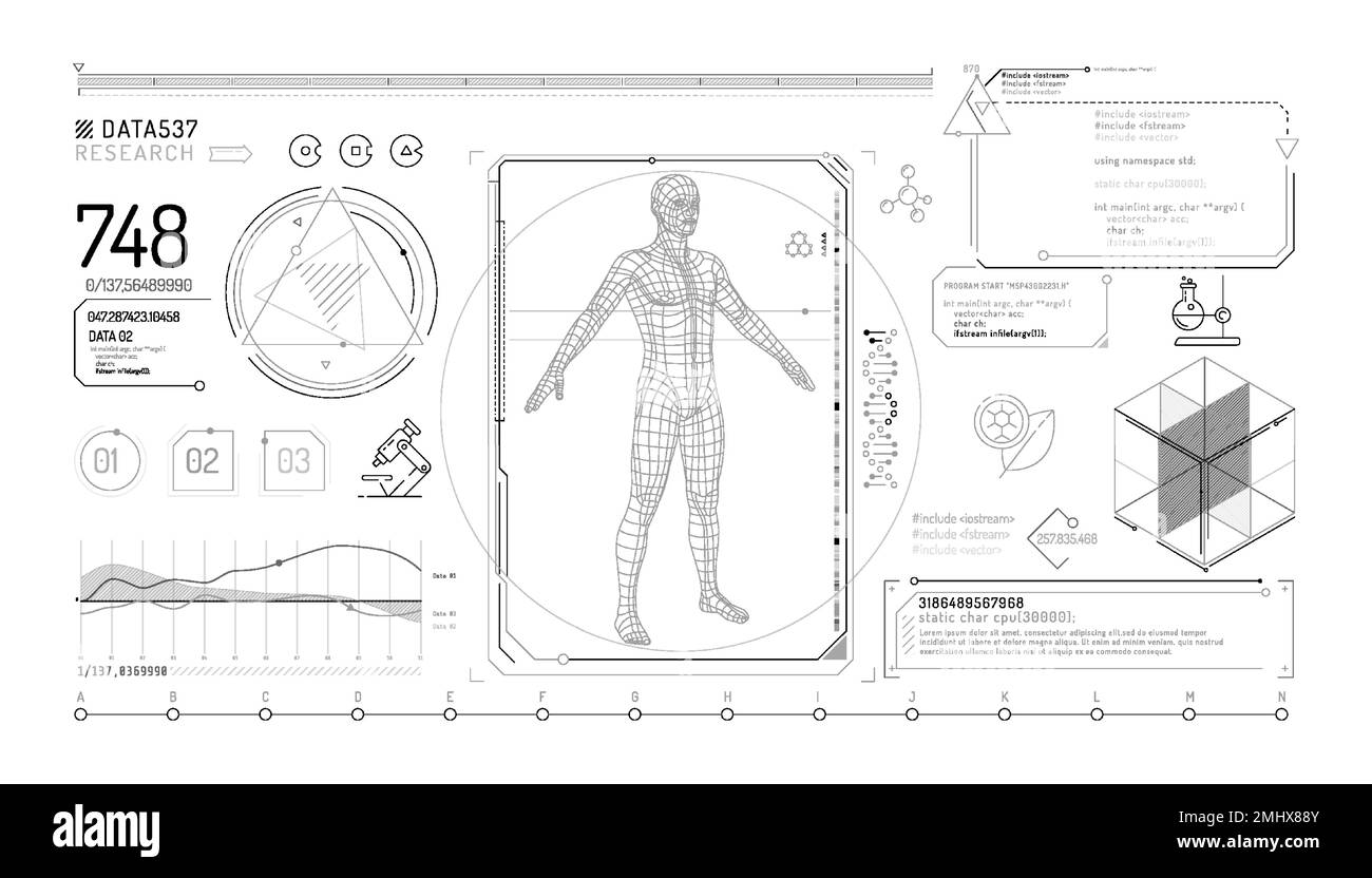 Ensemble d'éléments d'infographie sur l'étude du génome humain. Illustration de Vecteur